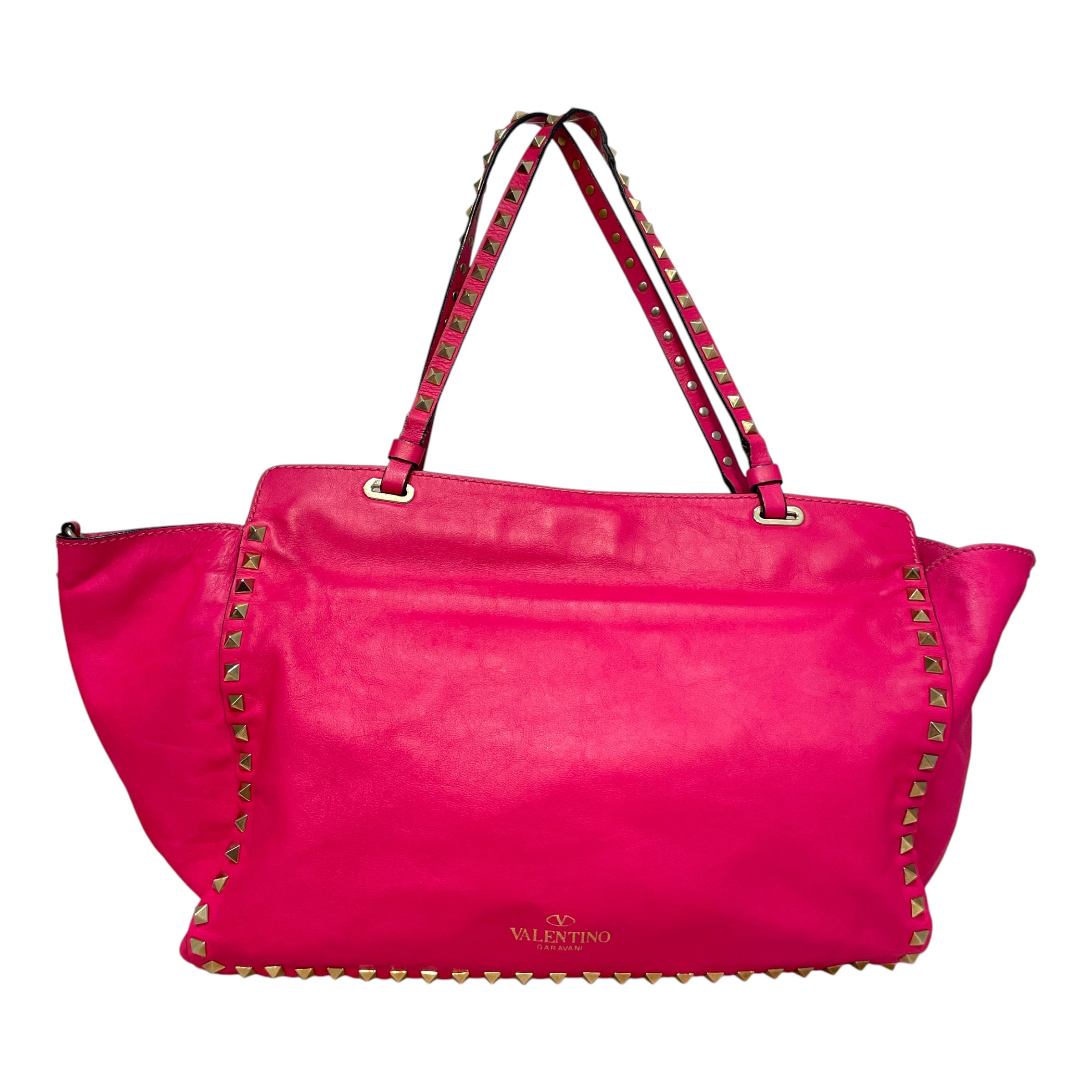 VALENTINO GARAVANI/Tote Bag/Leather/PNK/Rockstud Trapeze Pink Tote Bag view 5
