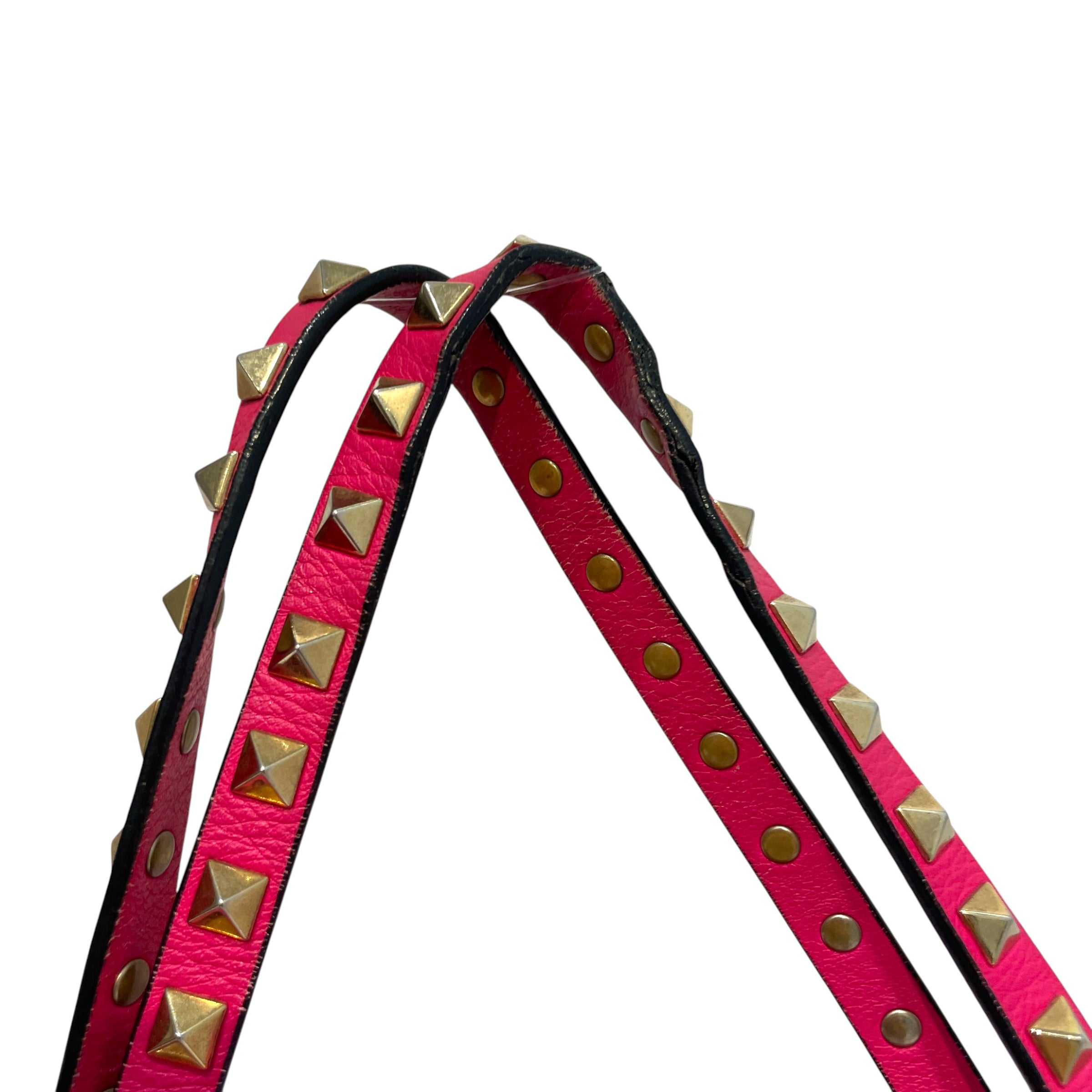VALENTINO GARAVANI/Tote Bag/Leather/PNK/Rockstud Trapeze Pink Tote Bag view 7