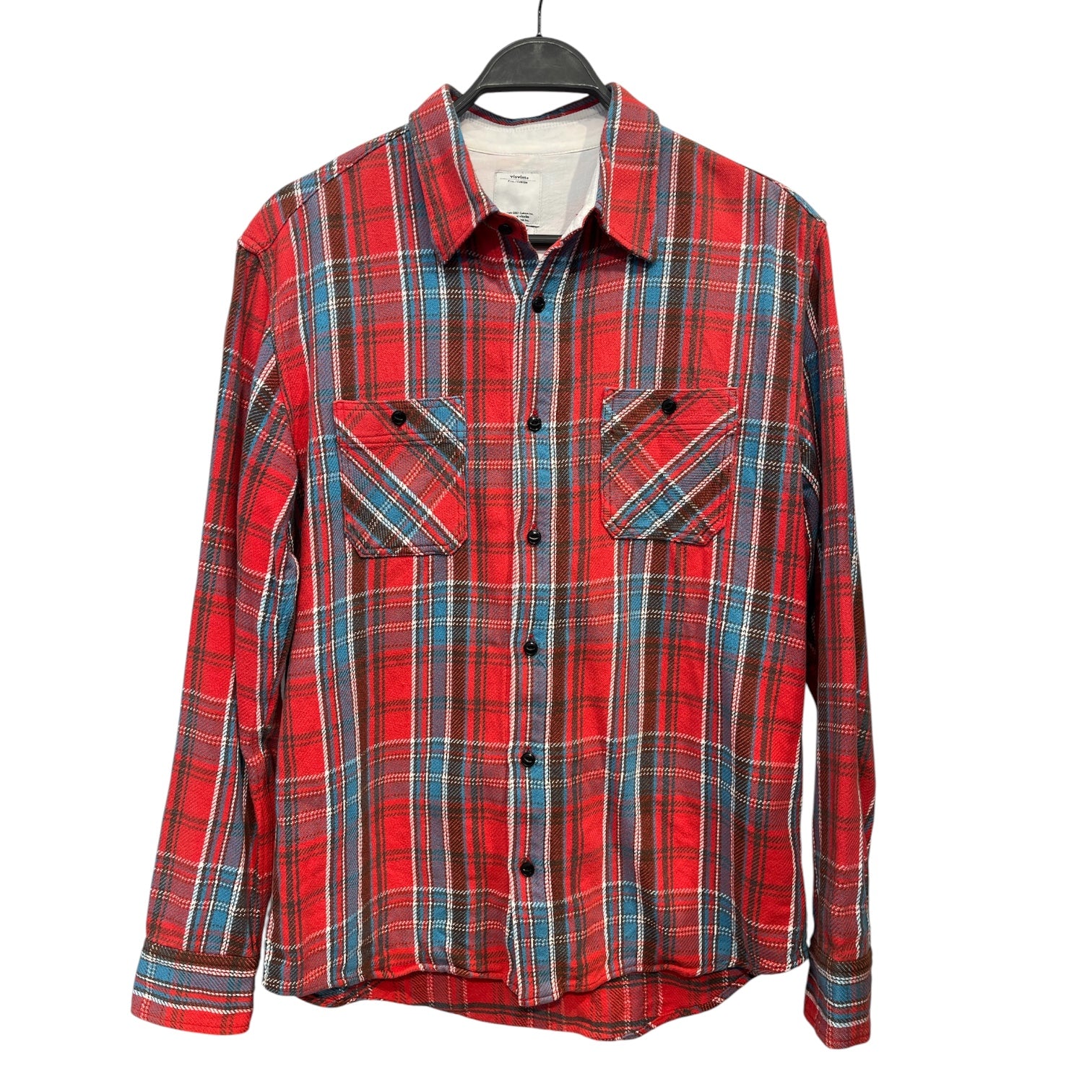 visvim/Flannel Shirt/M/Cotton/RED/Plaid/RED/BLUE CHECK FLANNEL view 1