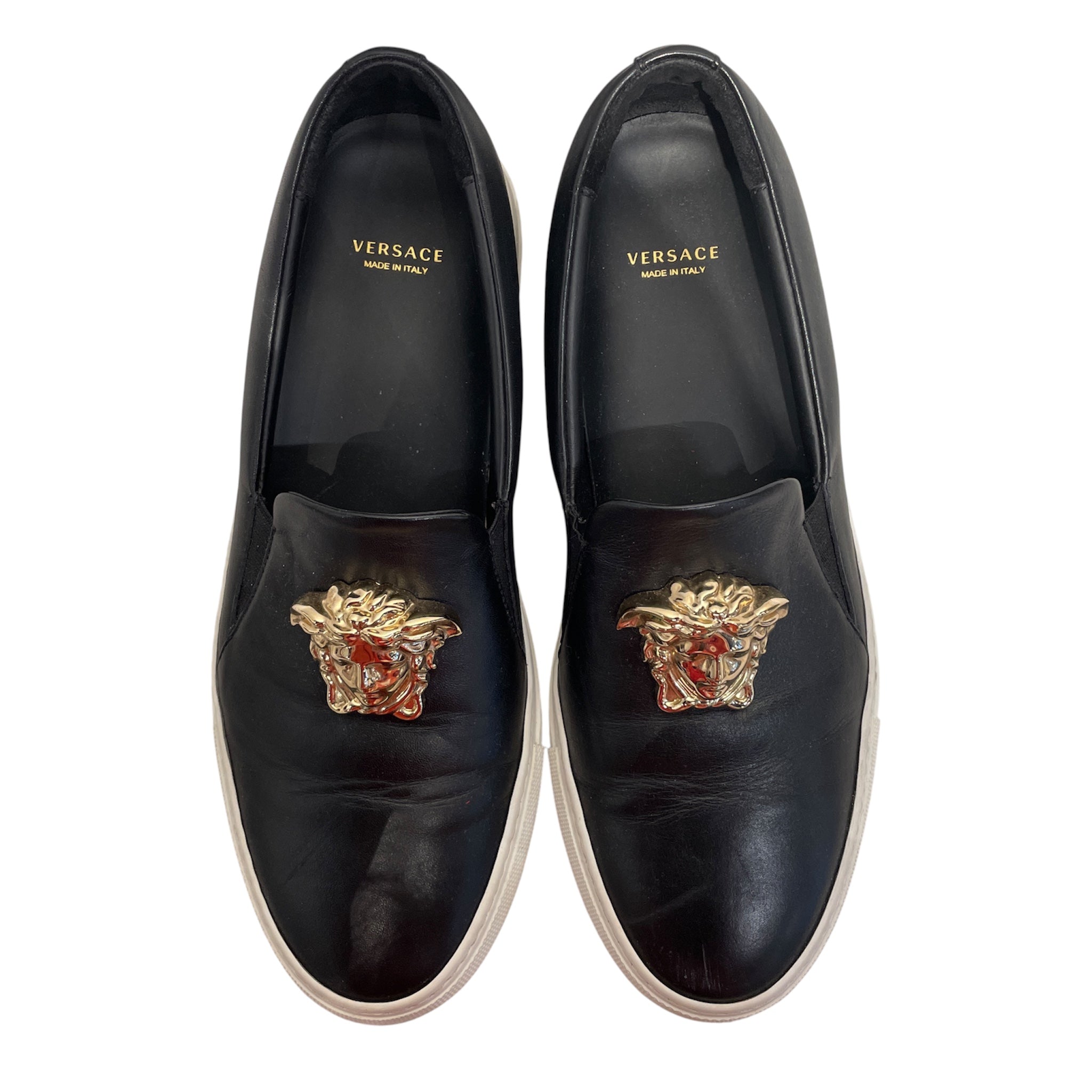 VERSACE/Low-Sneakers/EU 39/Leather/BLK/PALAZZO MEDUSA SLIP ON view 3