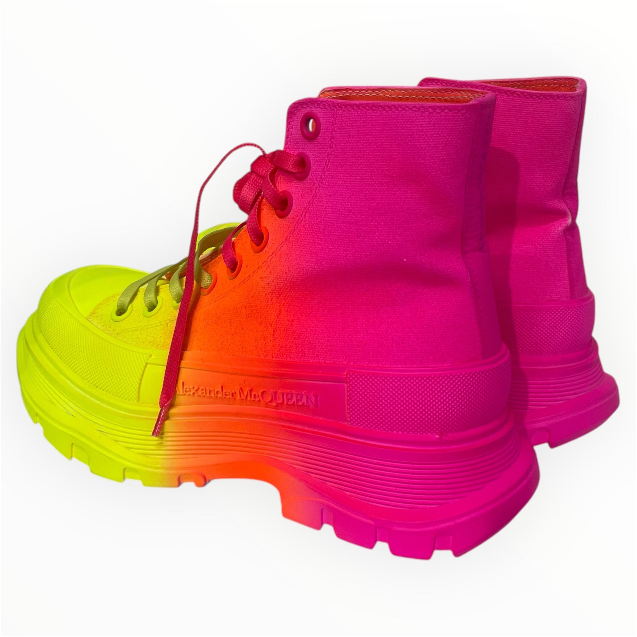 Alexander McQueen/Lace Up Boots/US 8/Cotton/MLT/Tread Slick Ombre Ltd Edition view 2