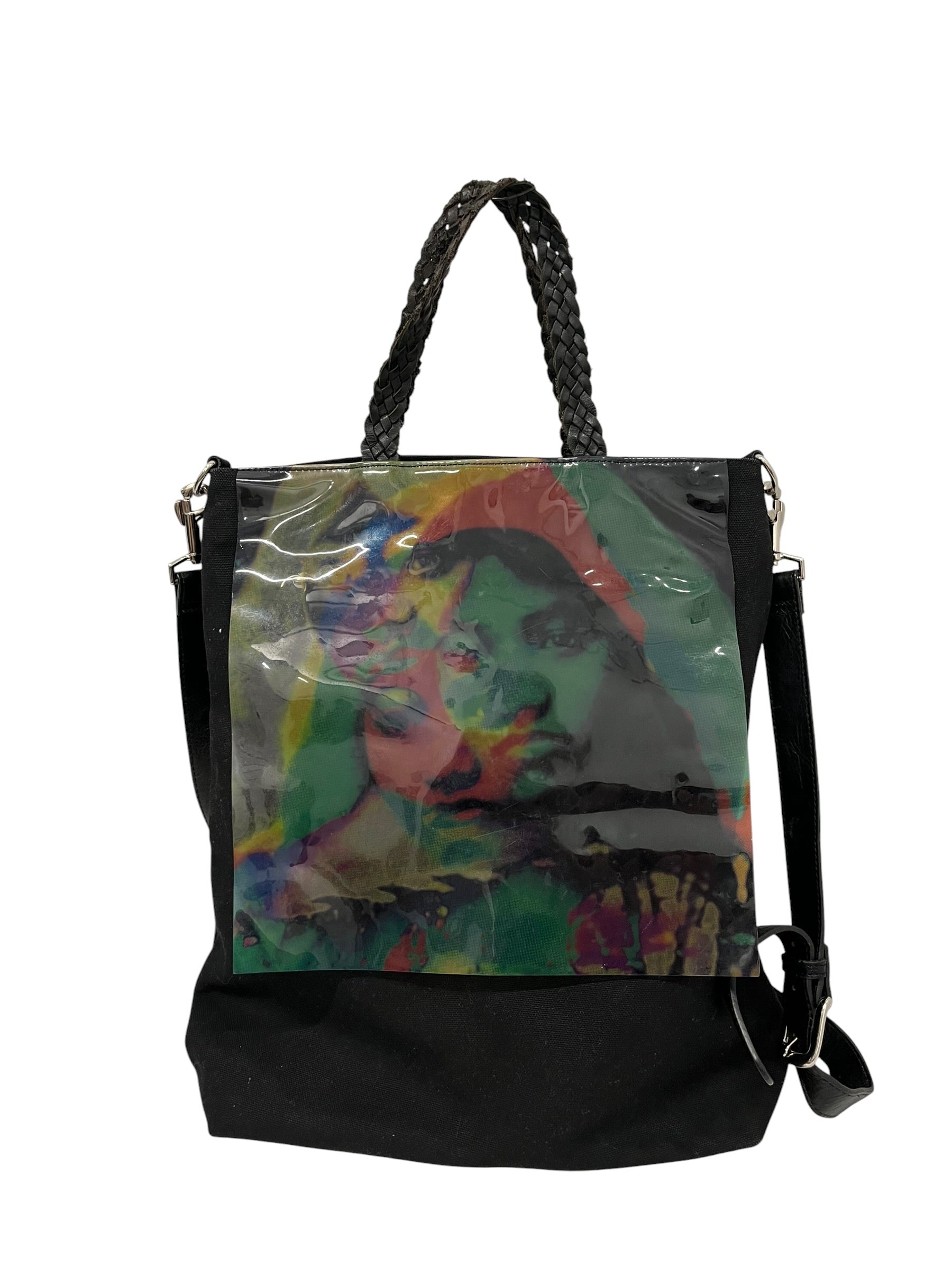 Jean Paul Gaultier/Tote Bag/Cotton/BLK/MULTICOLOR PORTRAIT FLAP view 1