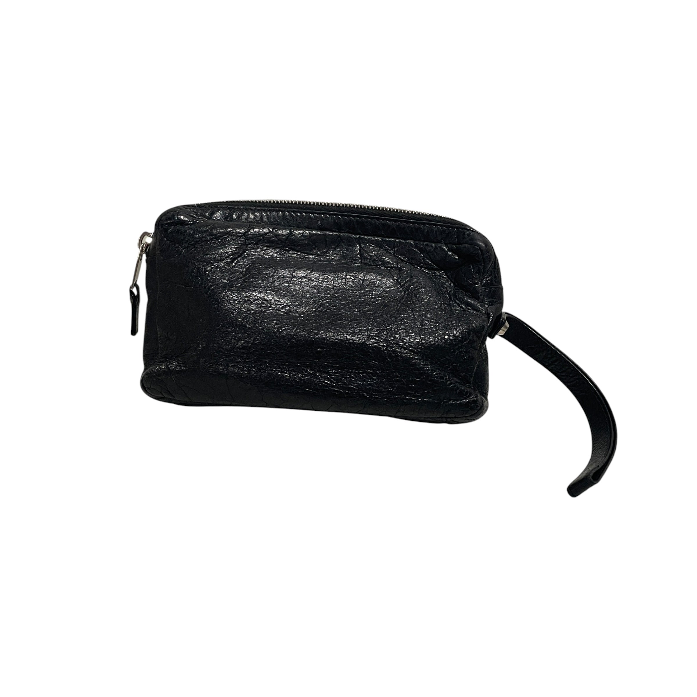BALENCIAGA/Pouch/Leather/BLK/AGNEAU/ SLV STUD/ WRIST STRAP view 2