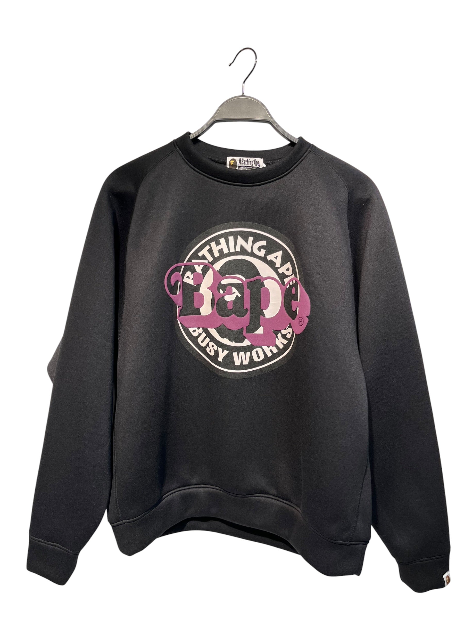 A BATHING APE/Sweatshirt/M/Graphic/Polyester/BLK/Double Knit Crewneck view 1