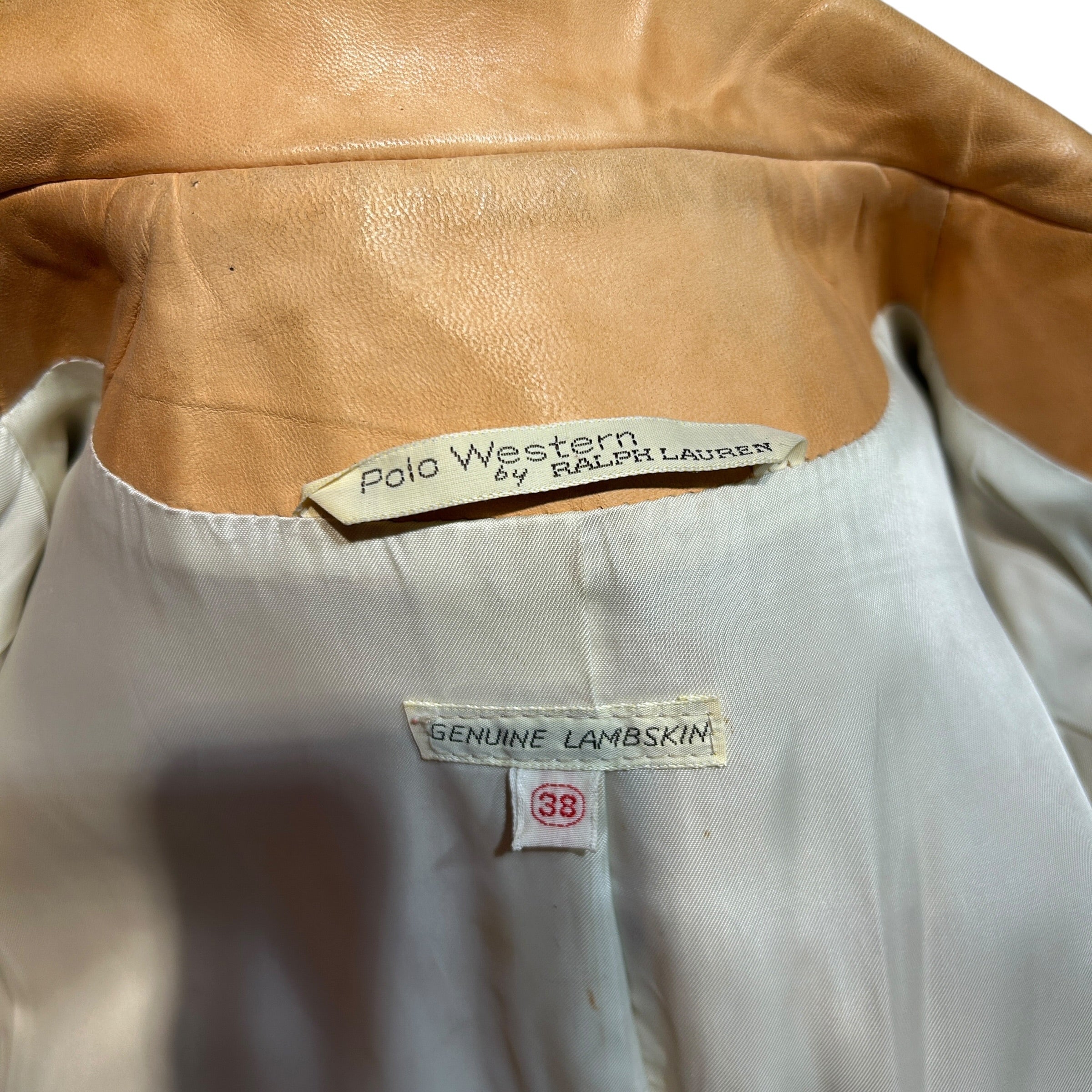 POLO WESTERN/Vintage/Leather Jkt/38/Lambskin/CML/Lambskin Blazer Jacket view 3