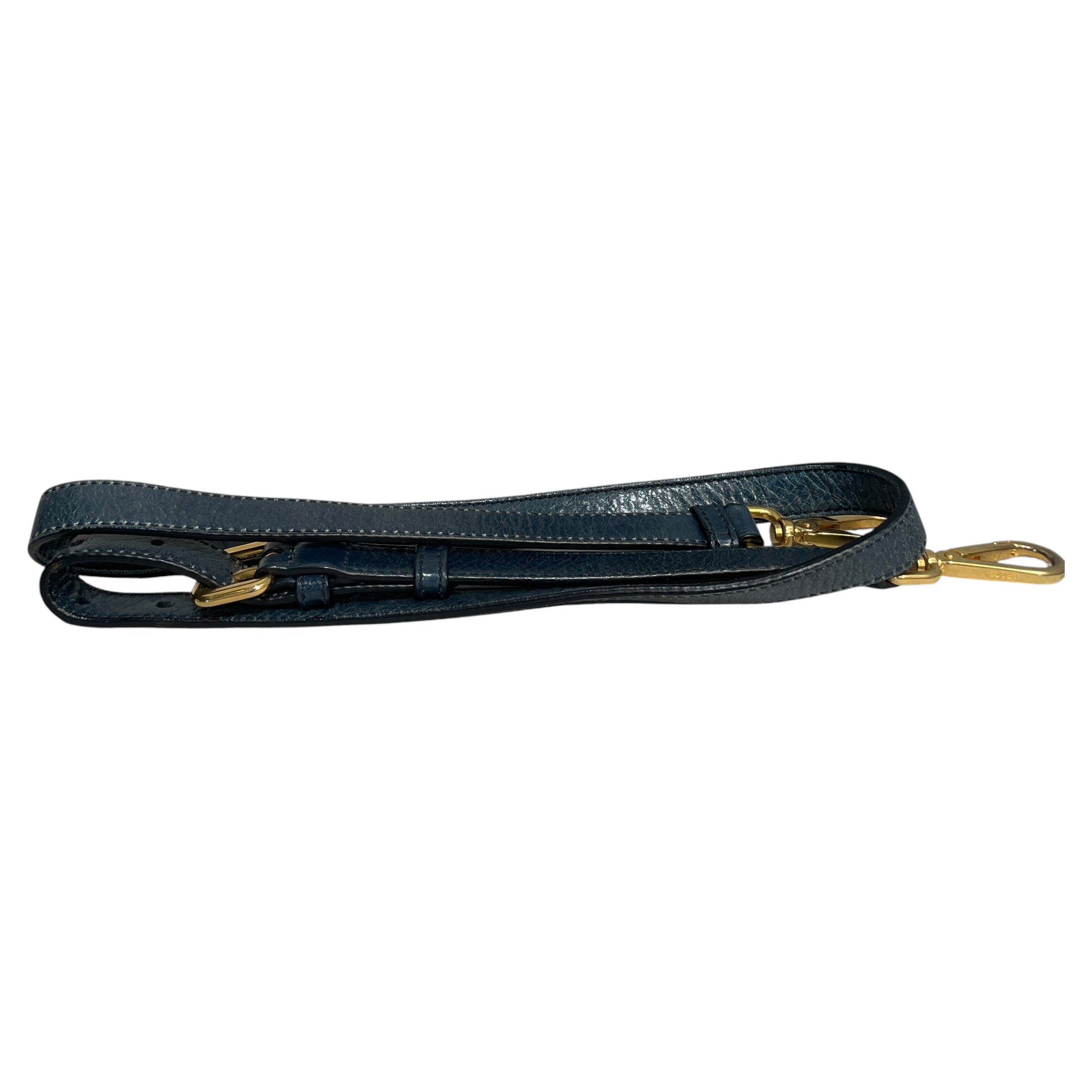 PRADA/Hand Bag/Leather/BLU/Vitello Shine Bauletto Bag view 6