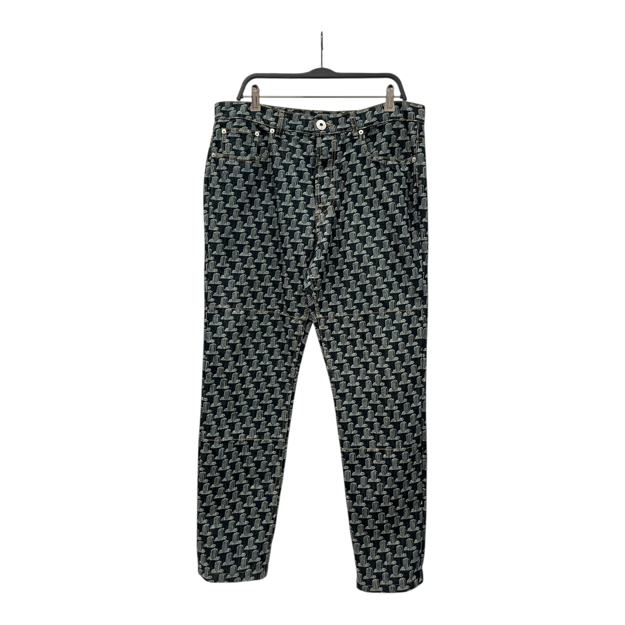 LANVIN/Straight Pants/34/Cotton/NVY/All Over Print/tappered pants view 1