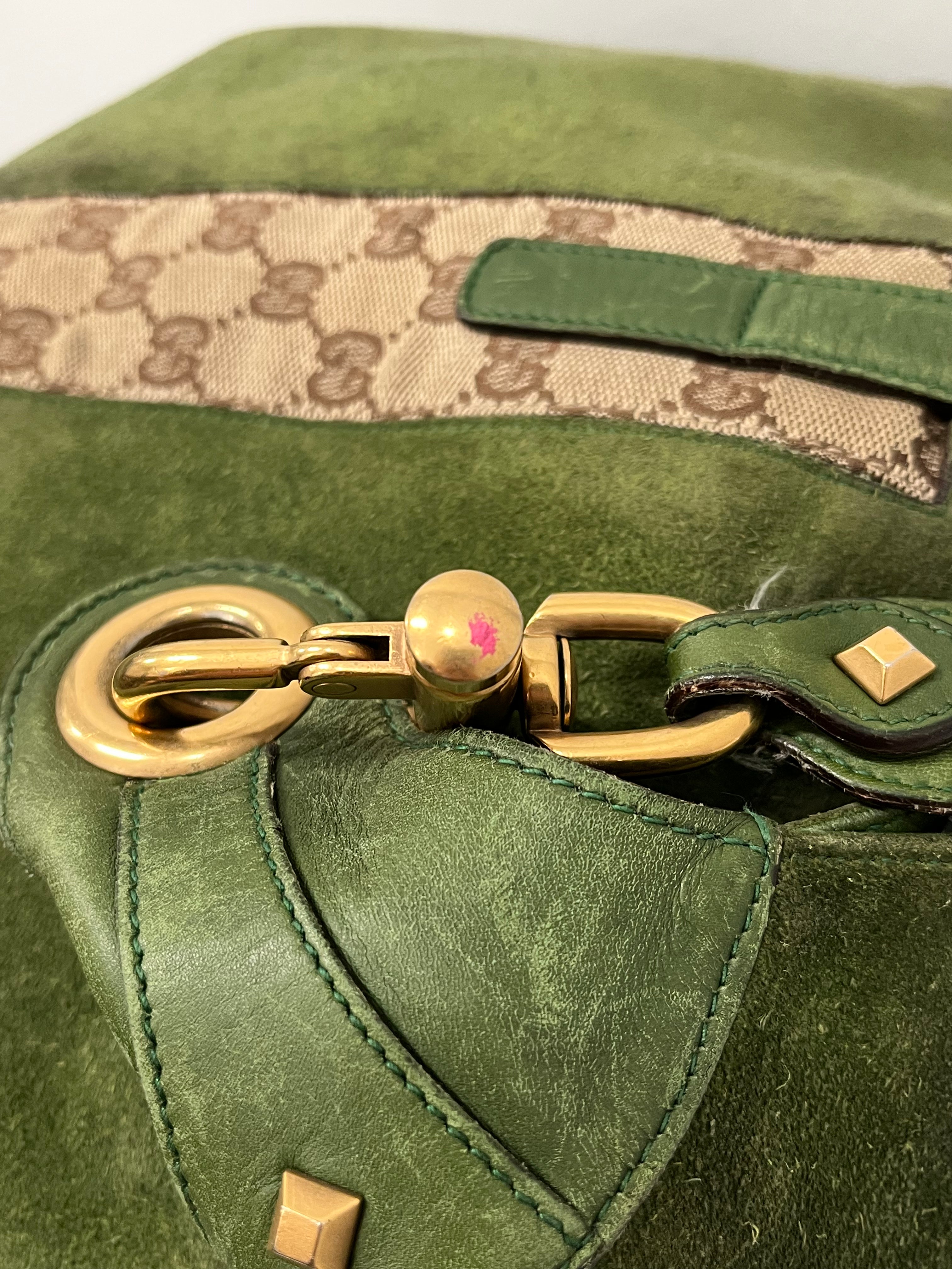 GUCCI/Bag/Suede/GRN/NAIL HEAD HOBO BAG view 4