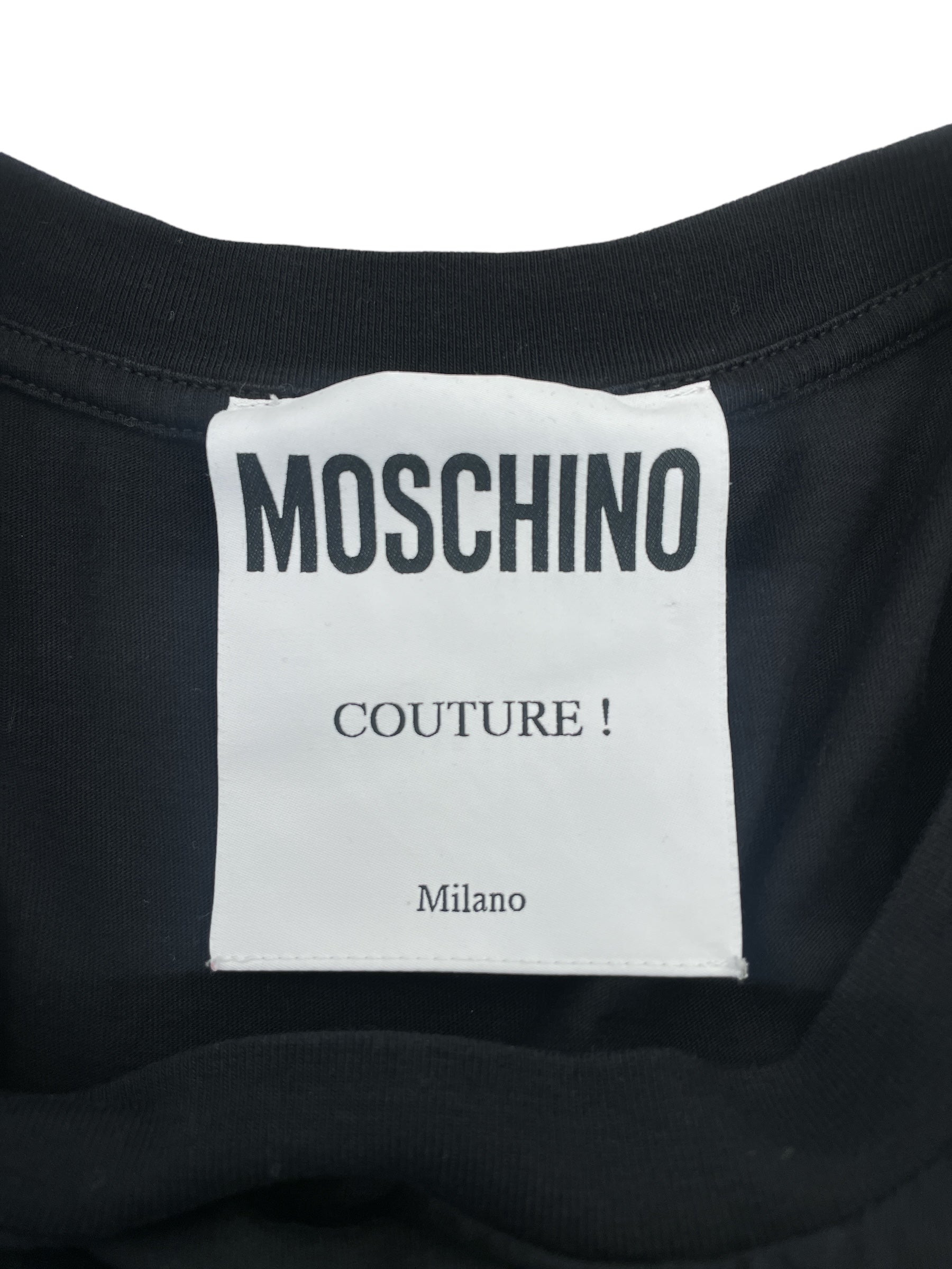 MOSCHINO/T-Shirt/L/Cotton/BLK/High Neck/Graphic/Moschino Couture Milano view 3
