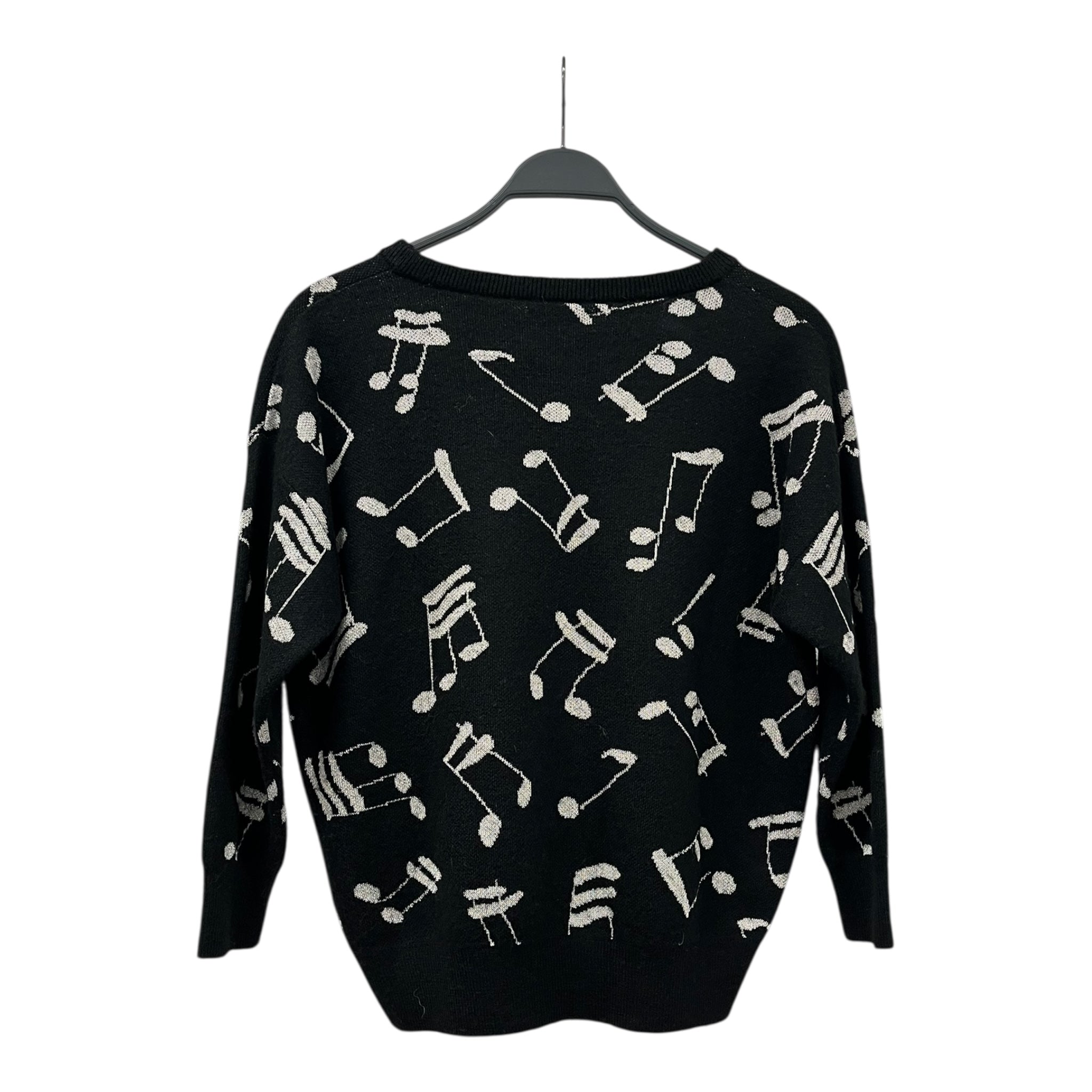 SAINT LAURENT/Sweater/XS/All Over Print/Wool/BLK/music notes view 2