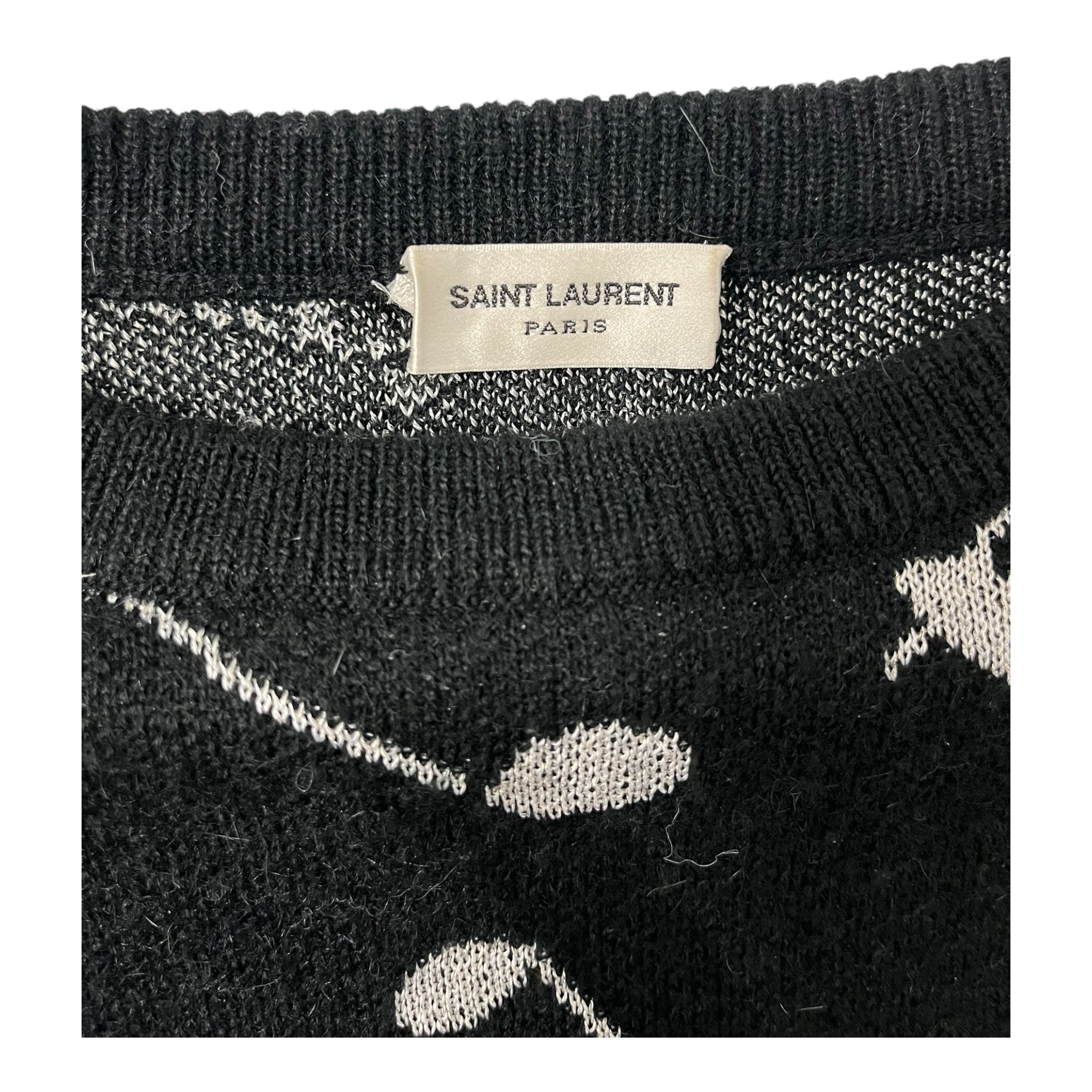 SAINT LAURENT/Sweater/XS/All Over Print/Wool/BLK/music notes view 3