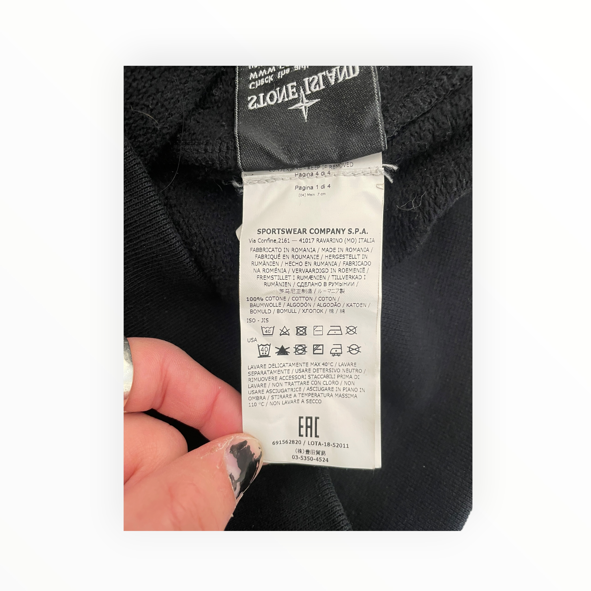STONE ISLAND/Hoodie/M/Cotton/BLK/PATCH ON ARM view 4