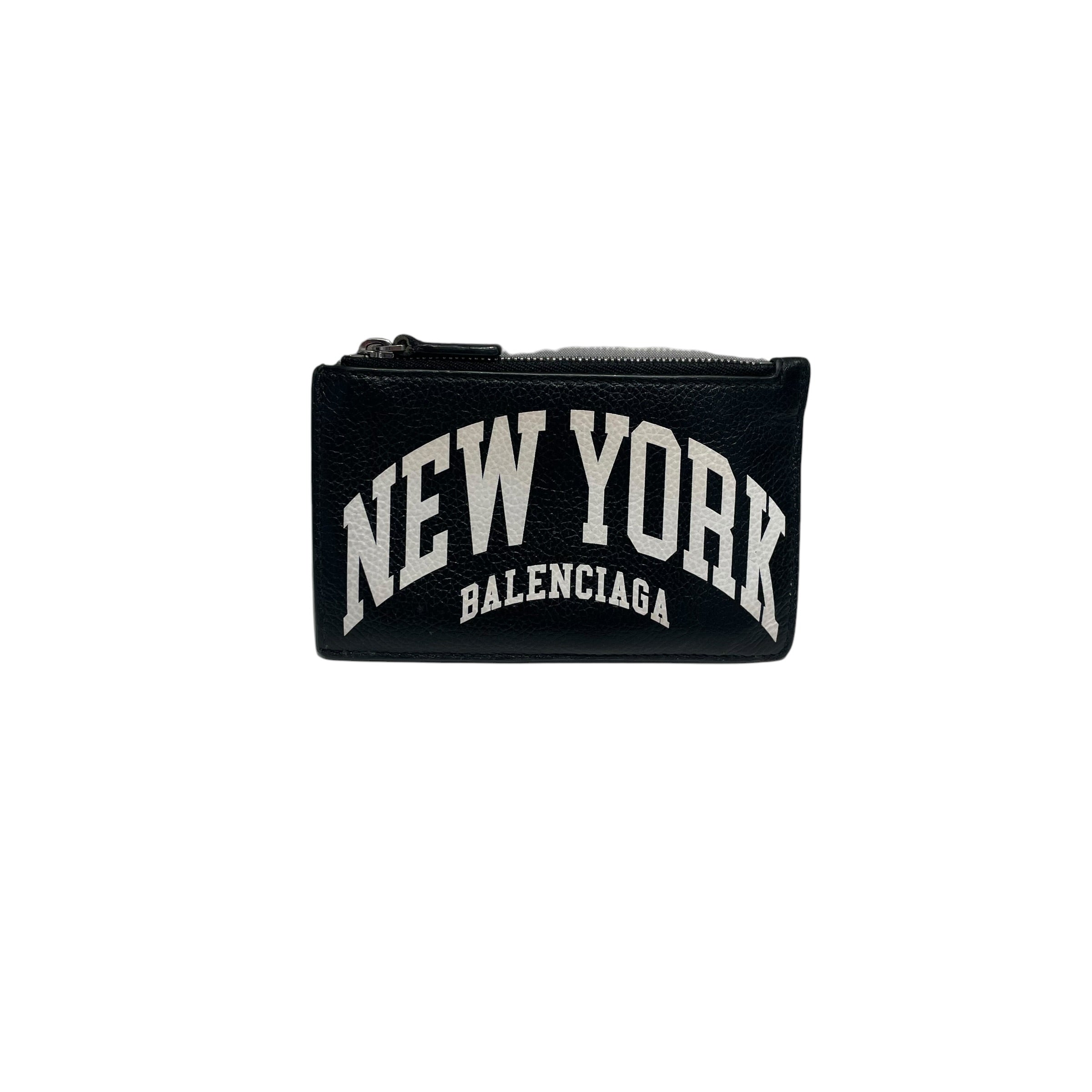 BALENCIAGA/Wallet/Graphic/Leather/BLK/NEW YORK logo view 4