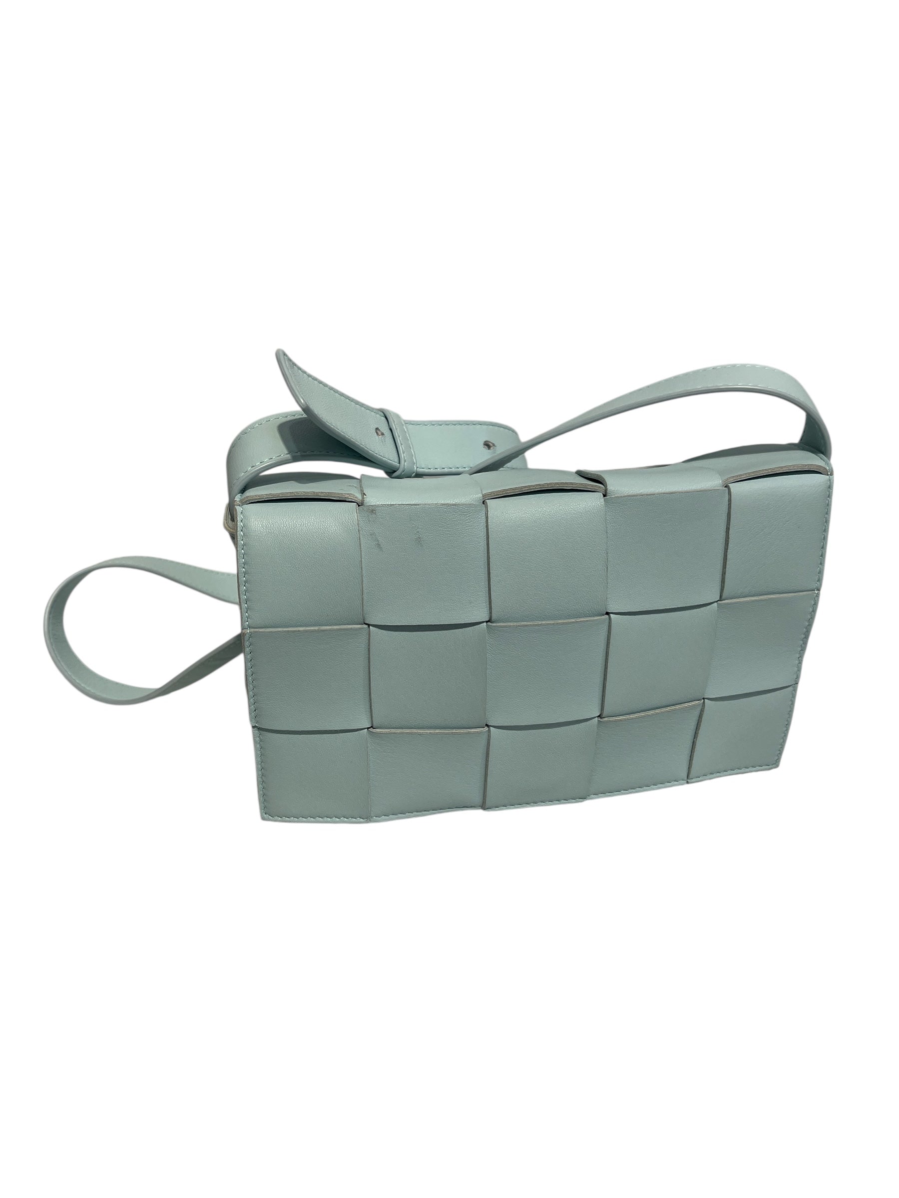 BOTTEGA VENETA/Cross Body Bag/Leather/BLU/WOVEN CASETTE MINT view 2