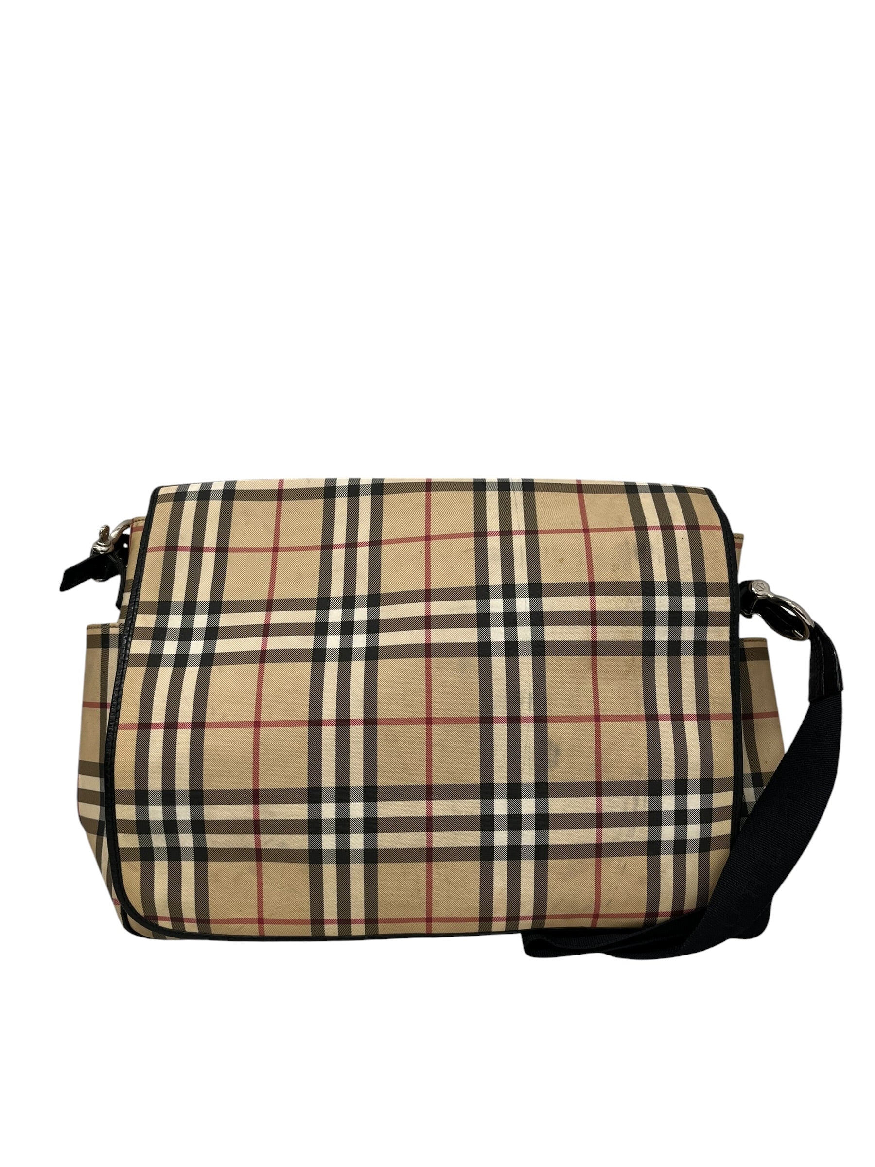 BURBERRY/Cross Body Bag/Plaid/Polyester/BEG/MESSENGER BAG CROSSBODY view 1