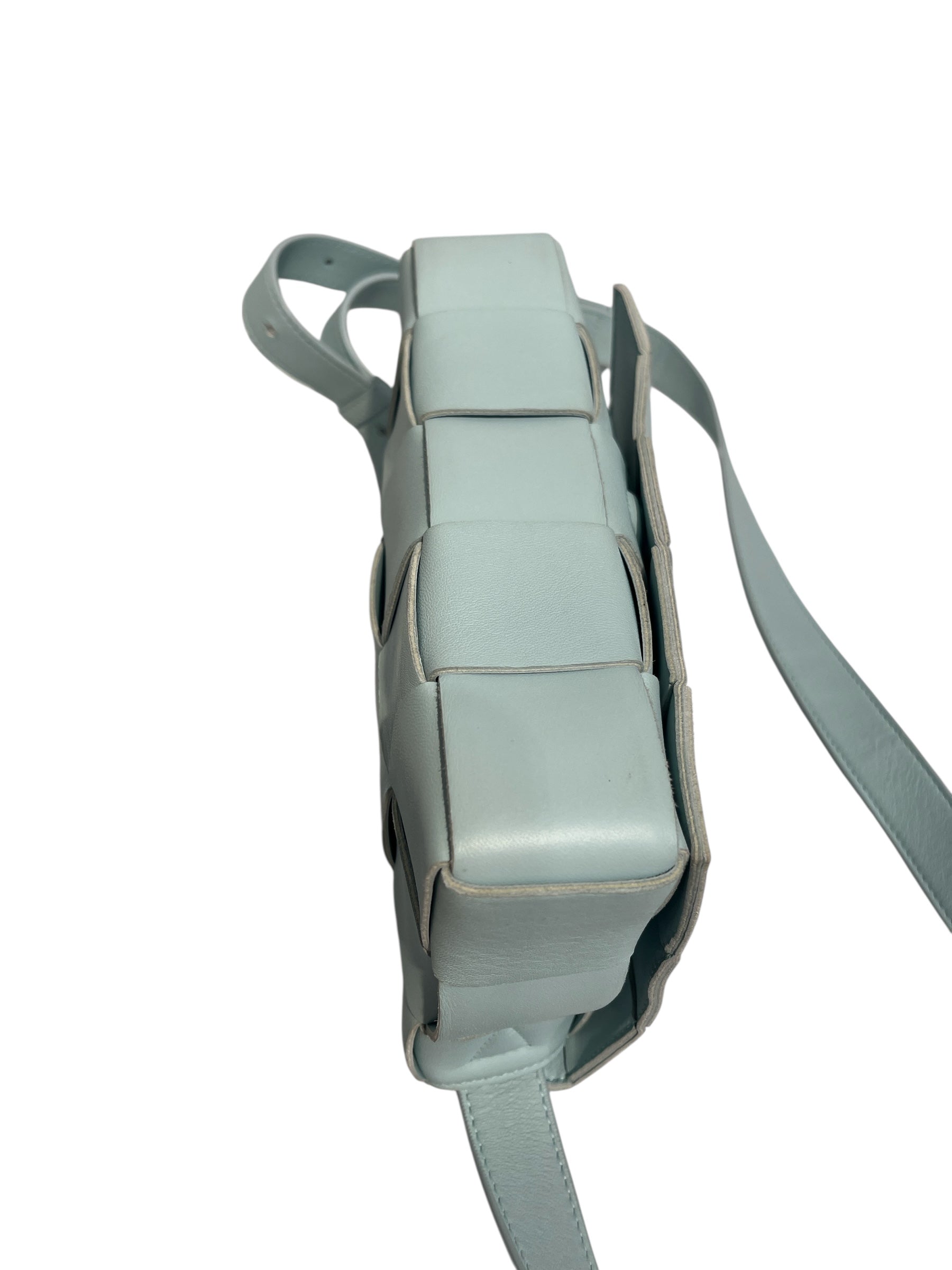 BOTTEGA VENETA/Cross Body Bag/Leather/BLU/WOVEN CASETTE MINT view 3