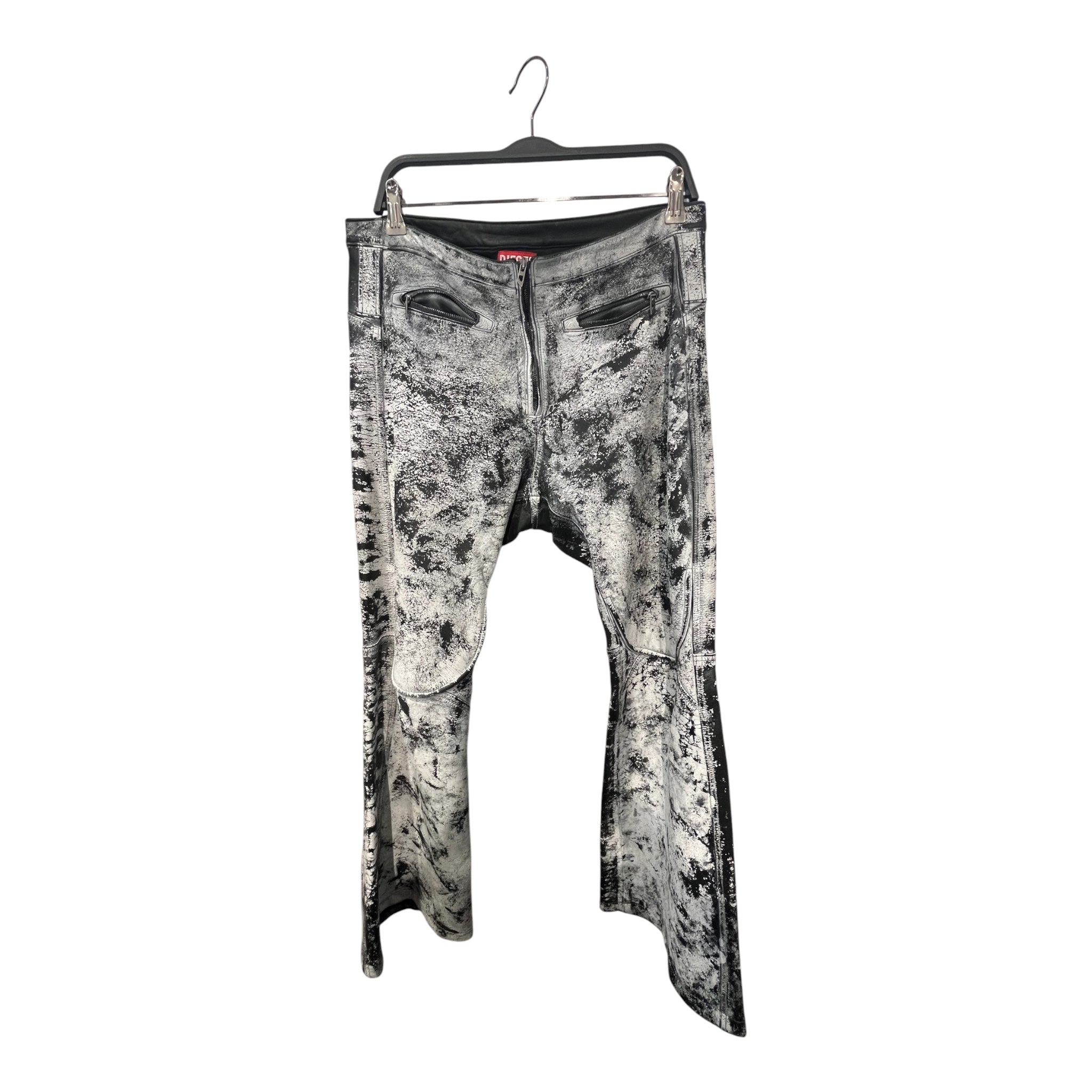 DIESEL/Bootcut Pants/48/Lambskin/BLK/93243 WHITE PAINTED FLARED PNT view 1
