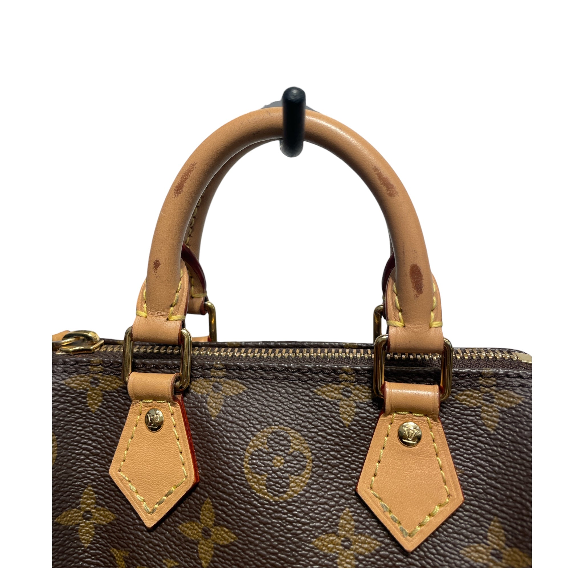 LOUIS VUITTON/Cross Body Bag/Monogram/Leather/BRW/NANO SPEEDY view 3