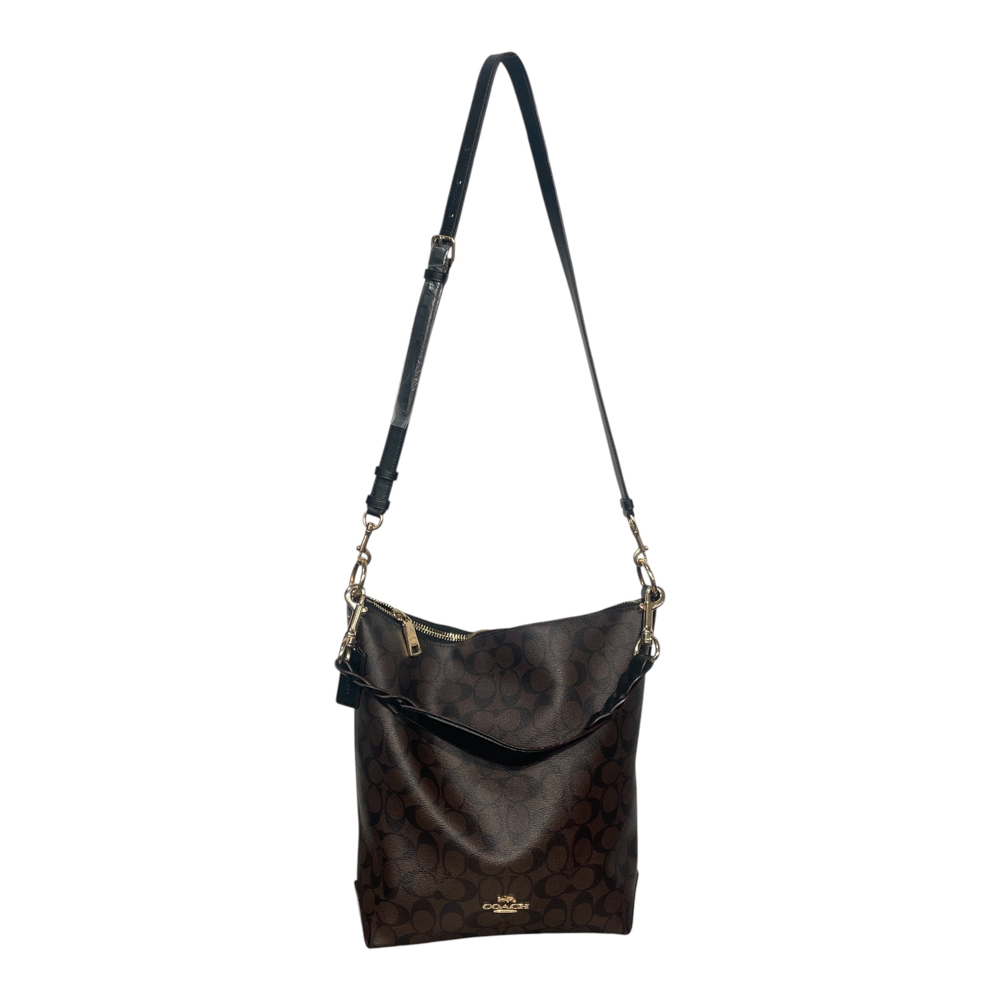 COACH/Hand Bag/Monogram/Leather/BRW/BUCKET BAG CROSSBODY view 1