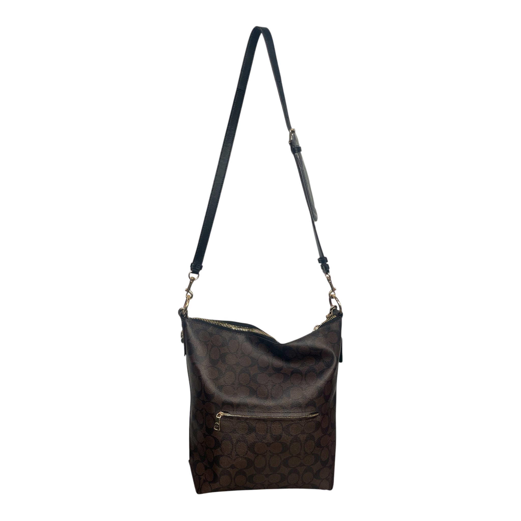 COACH/Hand Bag/Monogram/Leather/BRW/BUCKET BAG CROSSBODY view 2