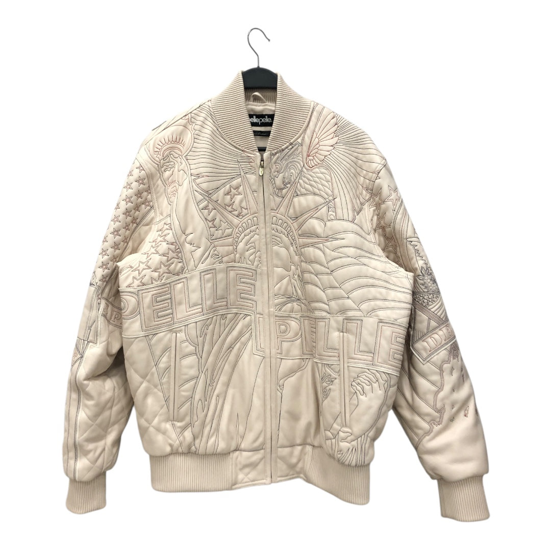 Pelle Pelle/WHO DECIDES WAR/Leather Jkt/XL/Leather/CRM/Graphic/Embroidered Monument Jkt view 1