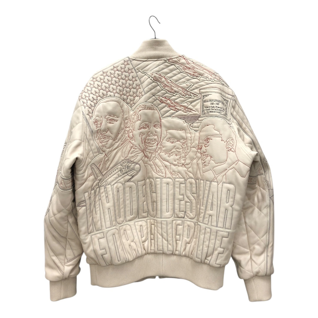 Pelle Pelle/WHO DECIDES WAR/Leather Jkt/XL/Leather/CRM/Graphic/Embroidered Monument Jkt view 2