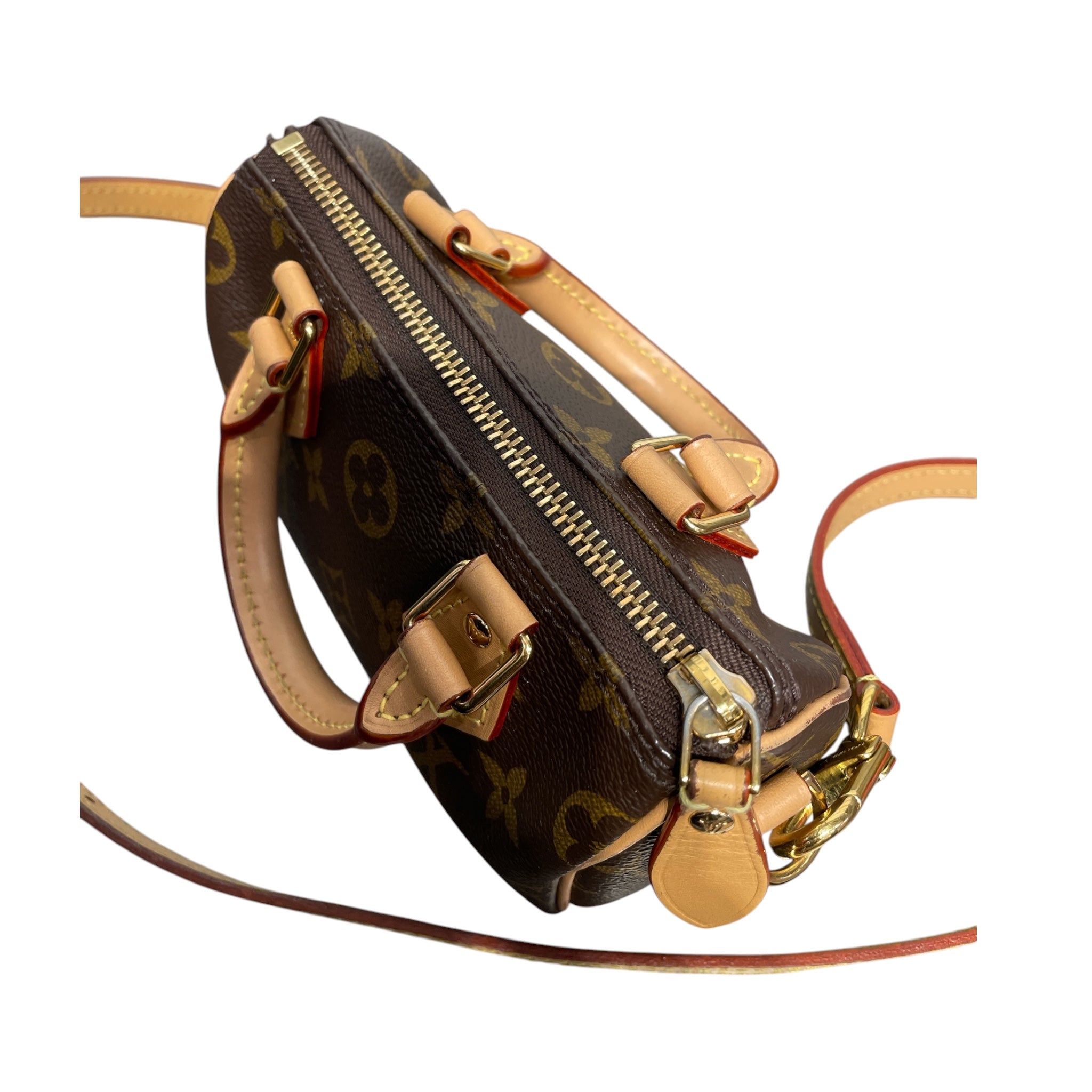 LOUIS VUITTON/Cross Body Bag/Monogram/Leather/BRW/NANO SPEEDY view 6