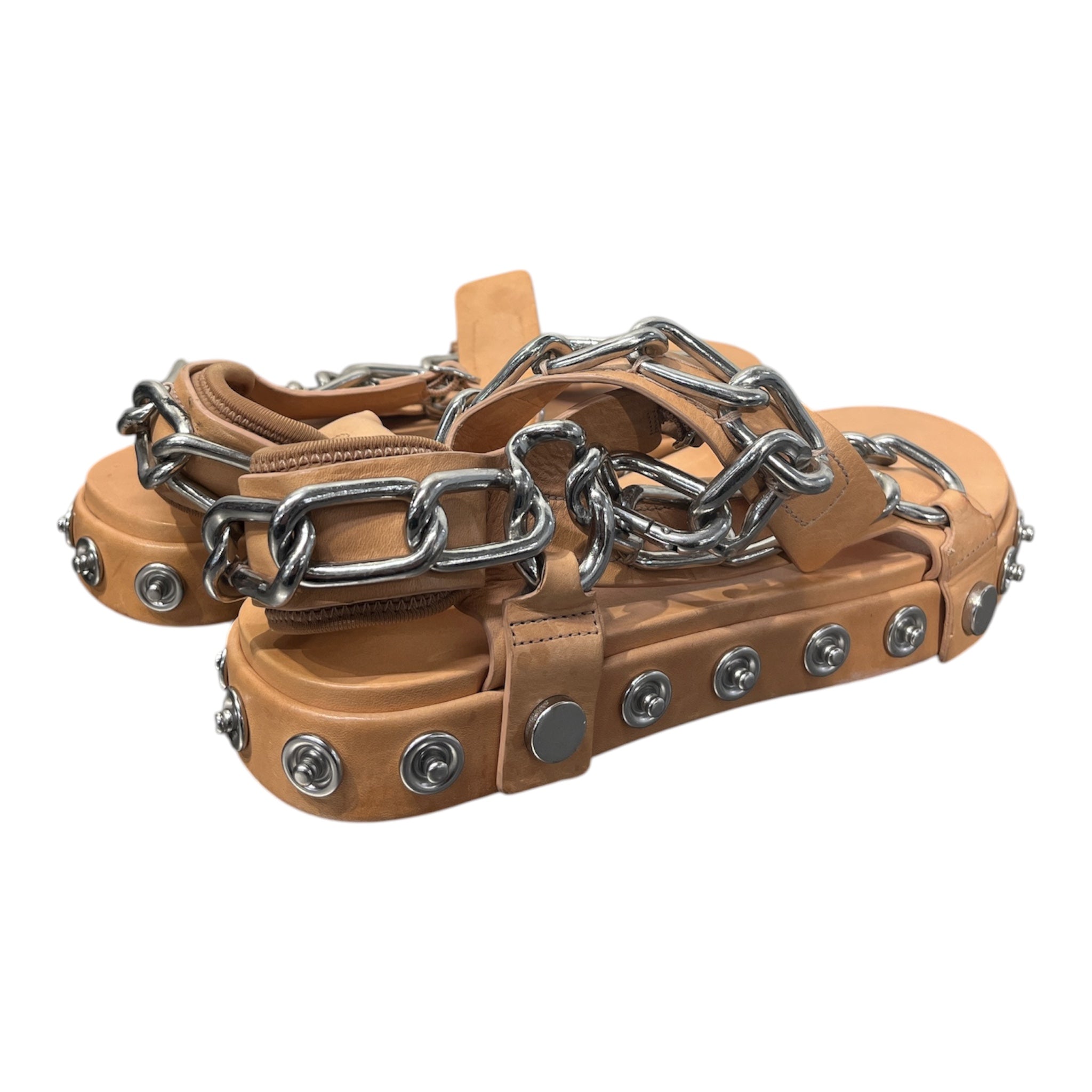 Alexander Wang/Sandals/EU 41/Leather/BEG/SILVER CHAIN view 2