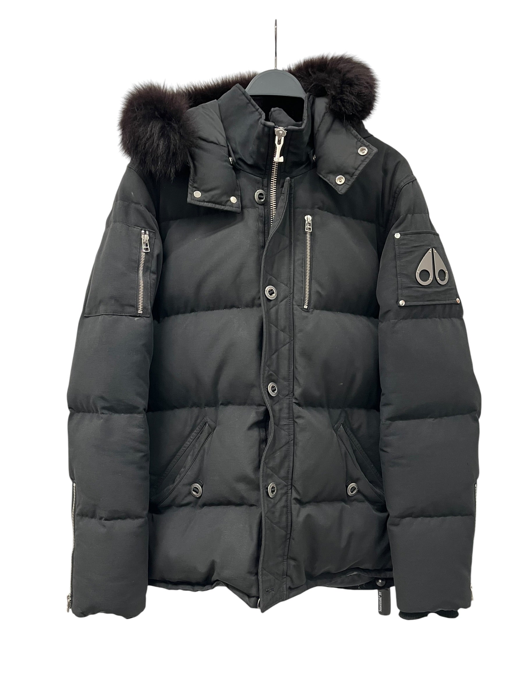 MOOSE KNUCKLES/Coat/XL/Nylon/BLK/FUR HOODED PUFER JACKET view 1