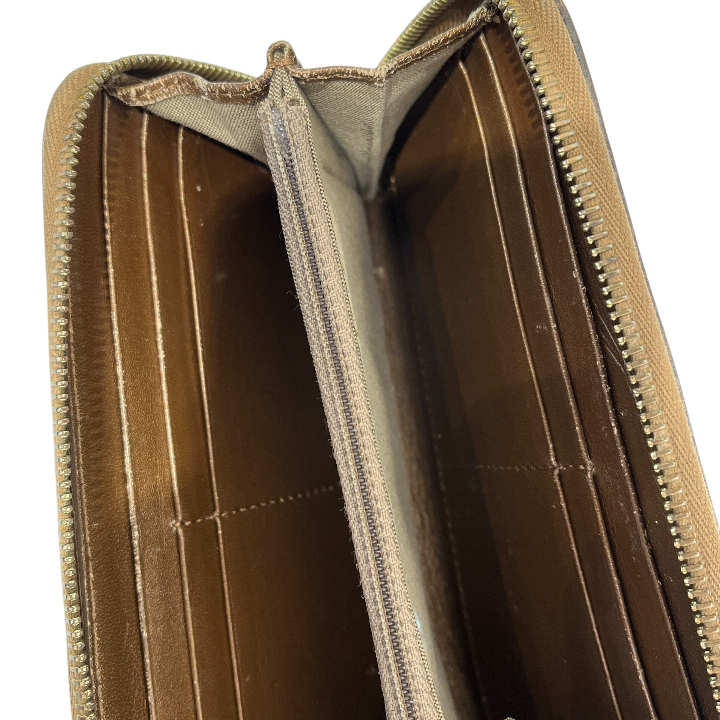 FENDI/Long Wallet/Leather/CML/Gold Textured Lthr Zip Wallet view 4
