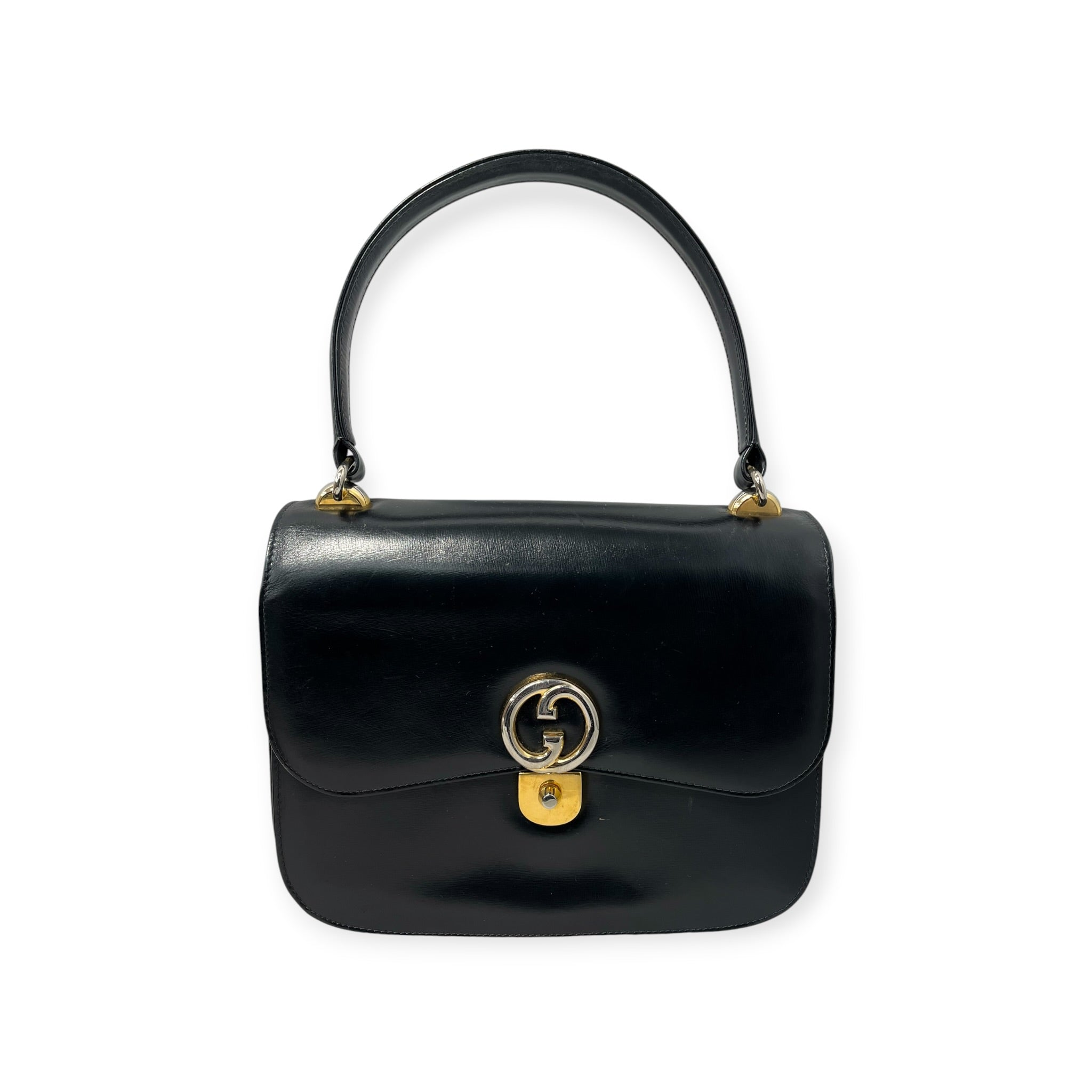GUCCI/Hand Bag/Leather/BLK/INTERLOCKING G TOP HANDLE view 1