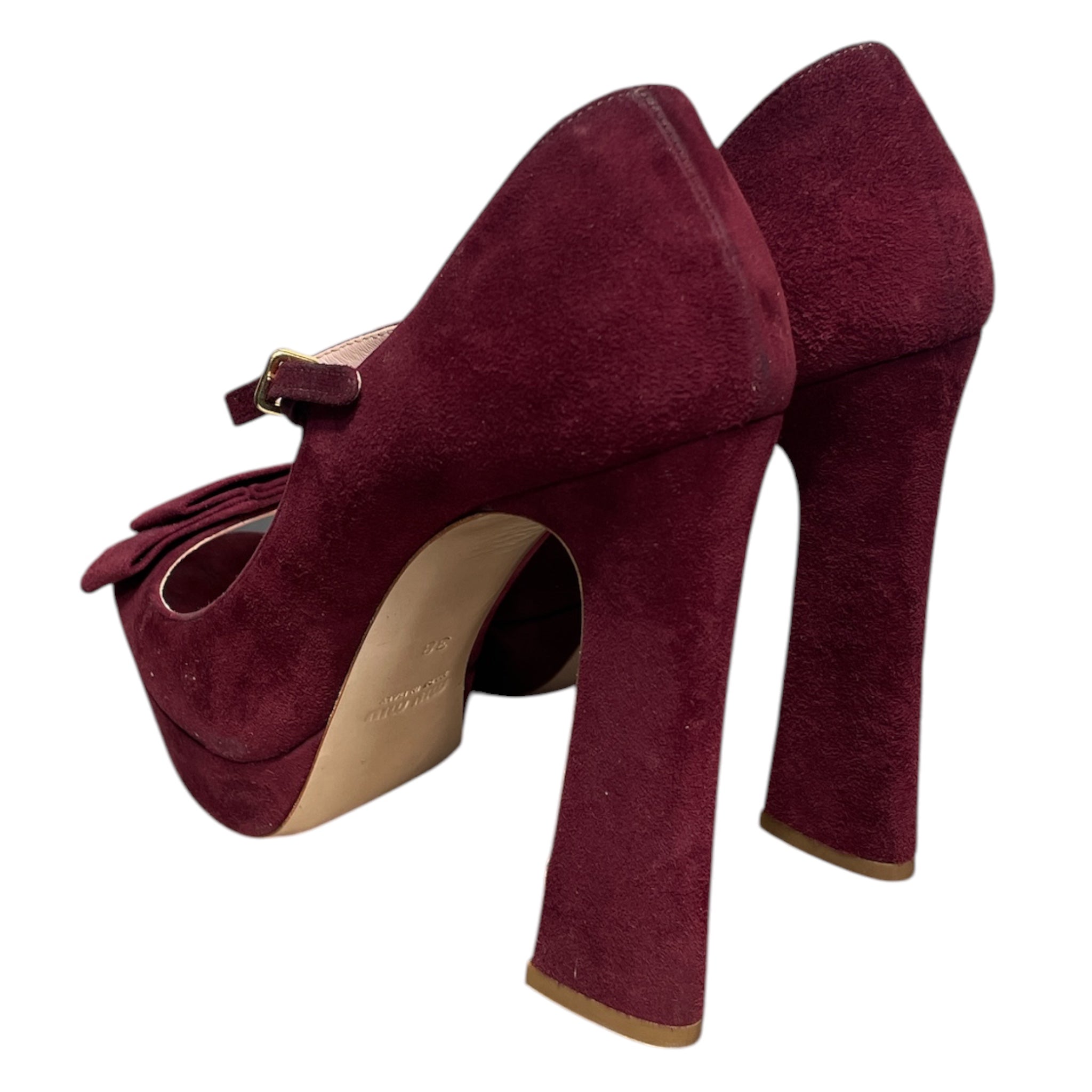 MIU MIU/Heels/EU 38/Suede/BRD/MARY JANE PUMP WITH BOW view 2