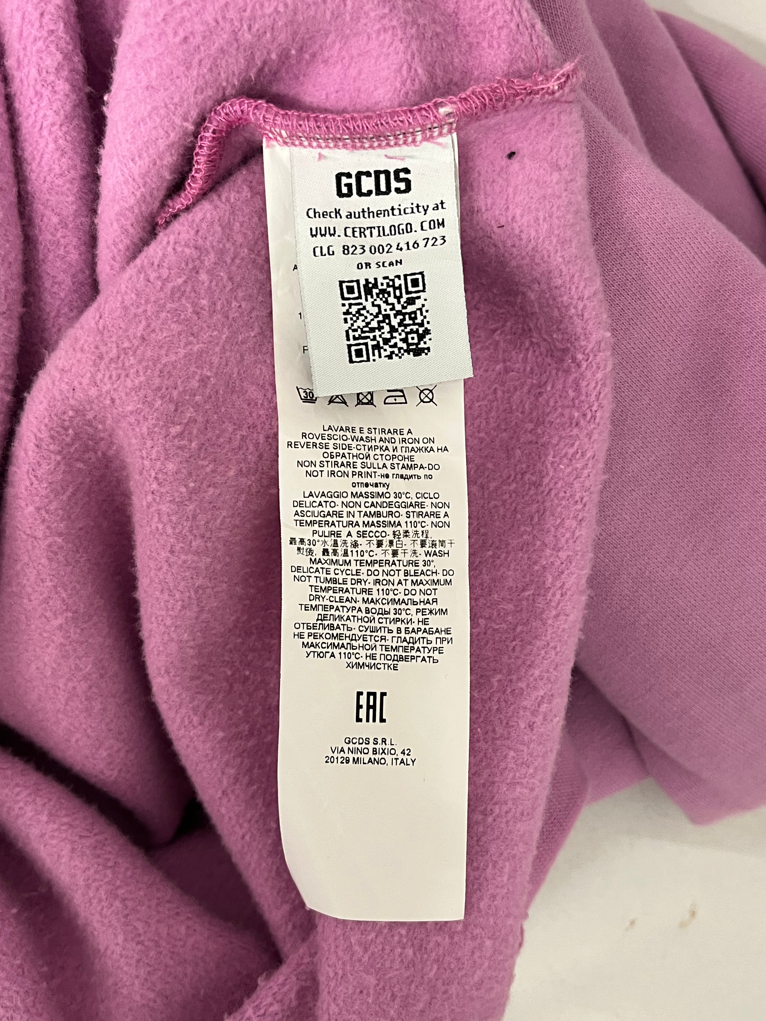 GCDS/Hoodie/M/Cotton/PNK/gcds edibles logo purple view 4