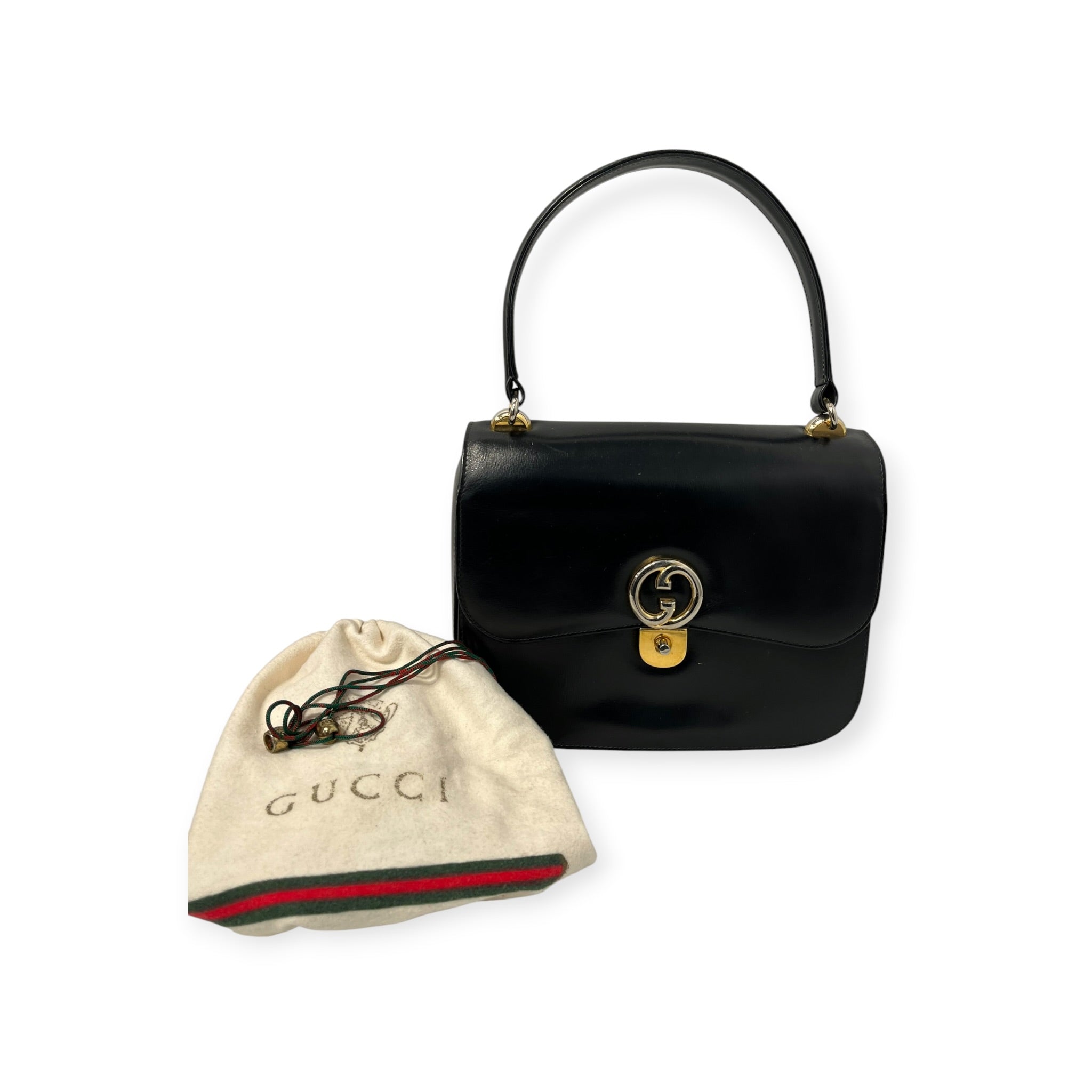 GUCCI/Hand Bag/Leather/BLK/INTERLOCKING G TOP HANDLE view 7
