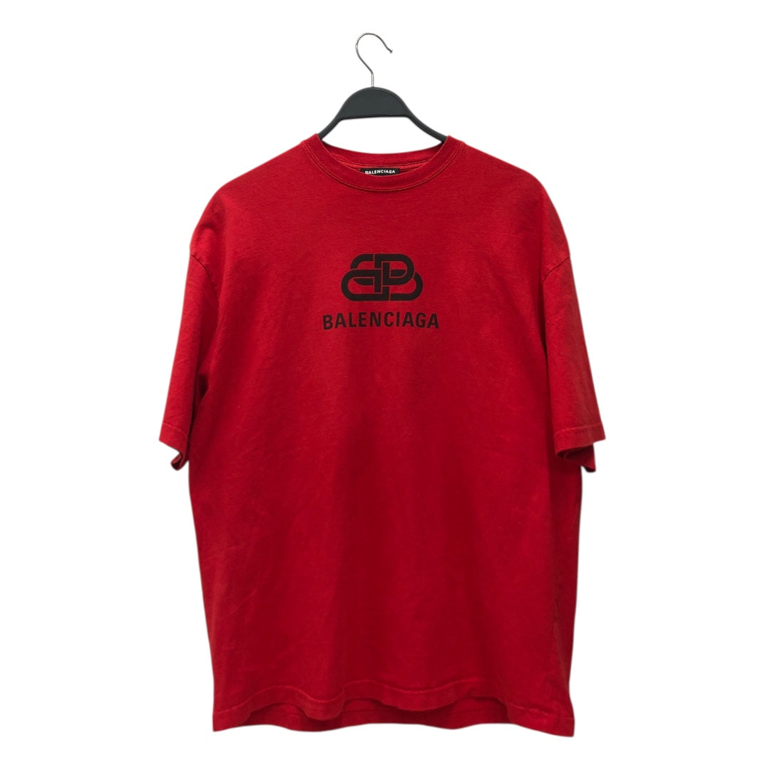 BALENCIAGA/T-Shirt/XS/Cotton/RED/Graphic/BB tee view 1