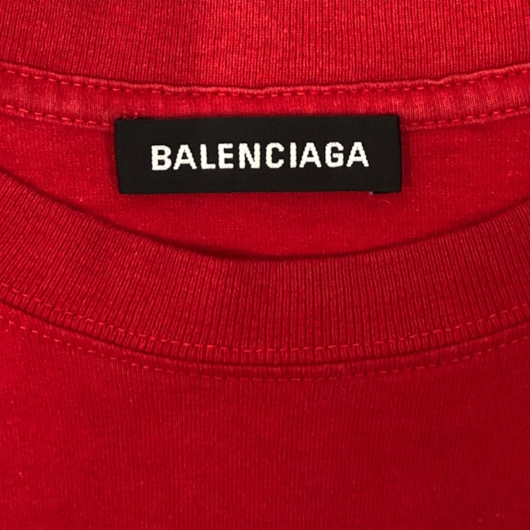 BALENCIAGA/T-Shirt/XS/Cotton/RED/Graphic/BB tee view 3