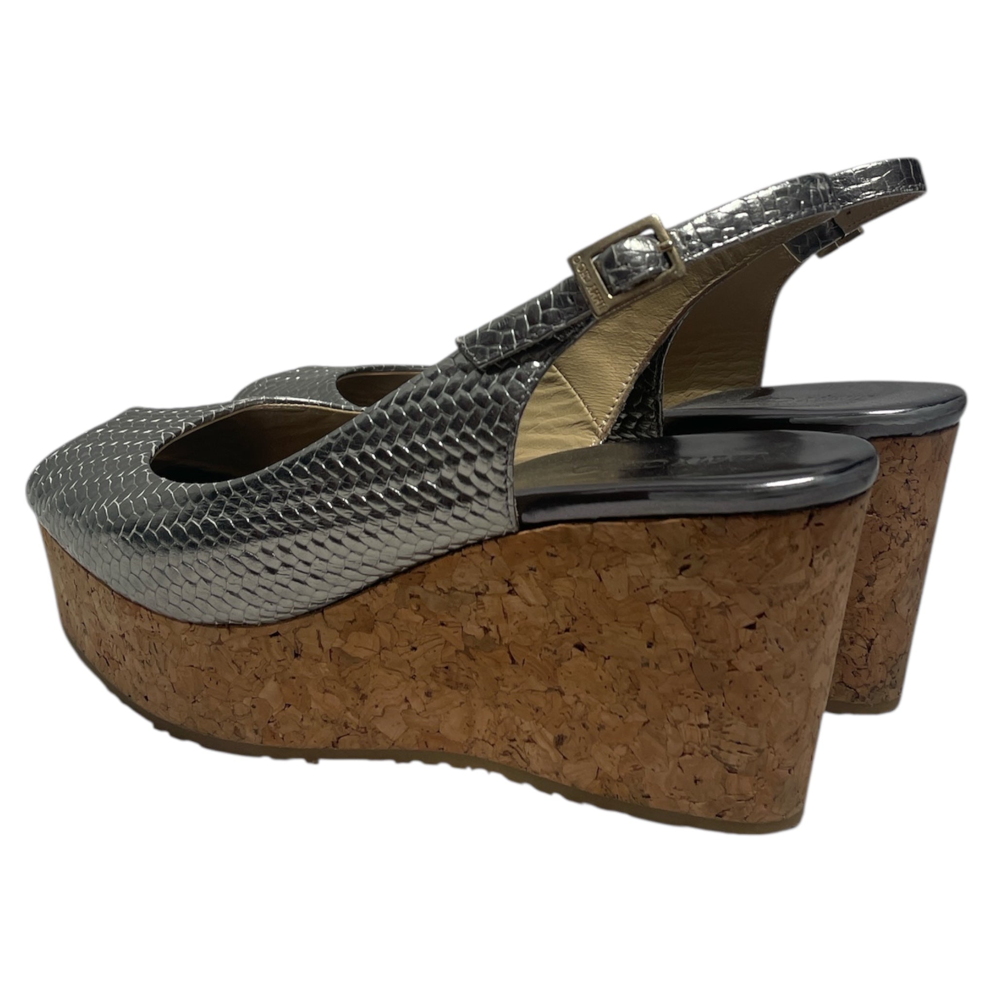 JIMMY CHOO/Shoes/EU 38/SLV/silver platform sandles view 2
