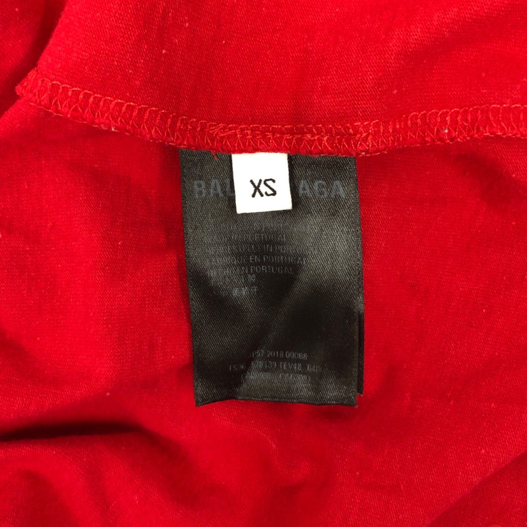 BALENCIAGA/T-Shirt/XS/Cotton/RED/Graphic/BB tee view 4