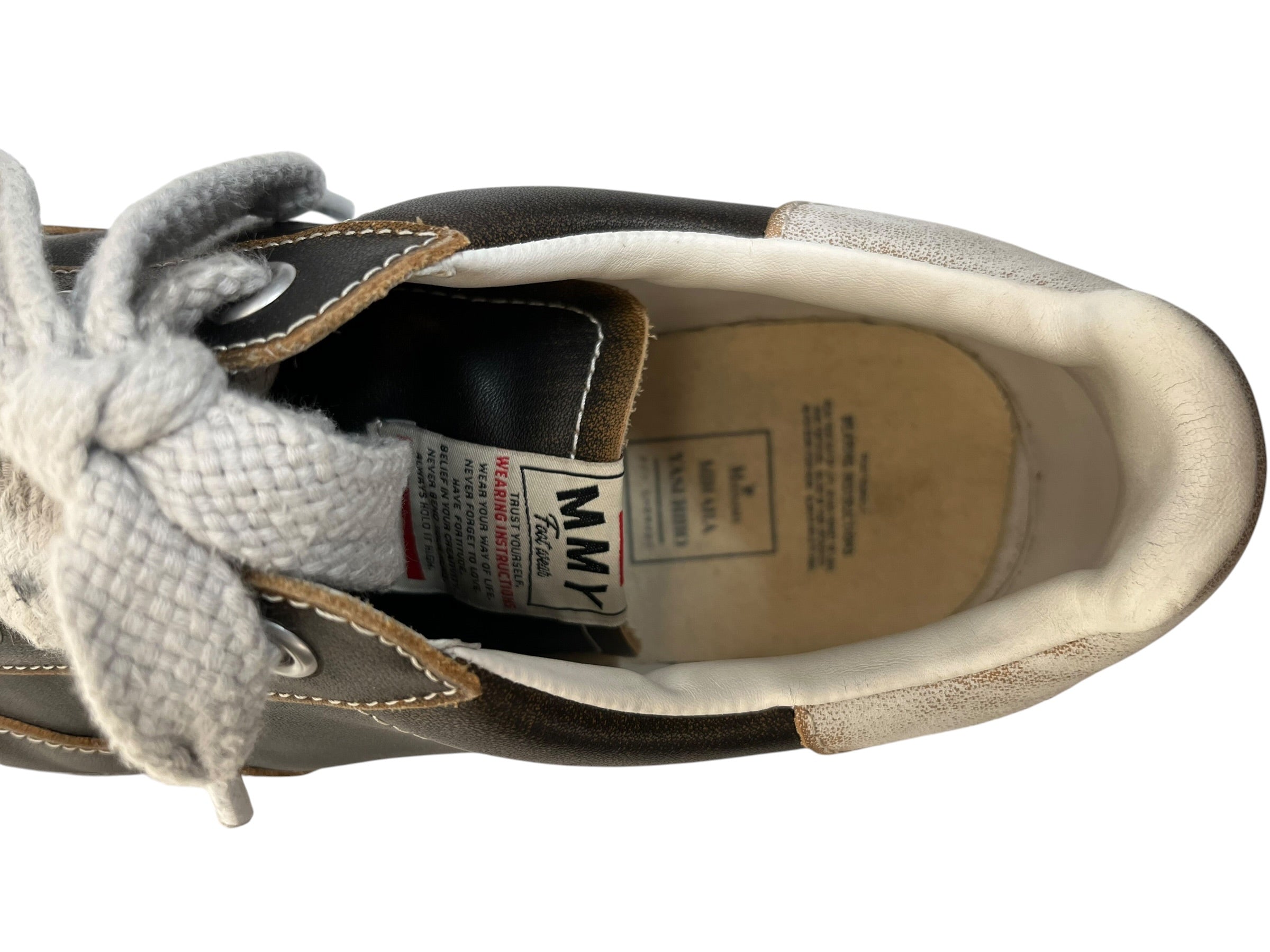 MIHARA YASUHIRO/Low-Sneakers/EU 43/Leather/BLK/blakey, thick lace, gold log view 3