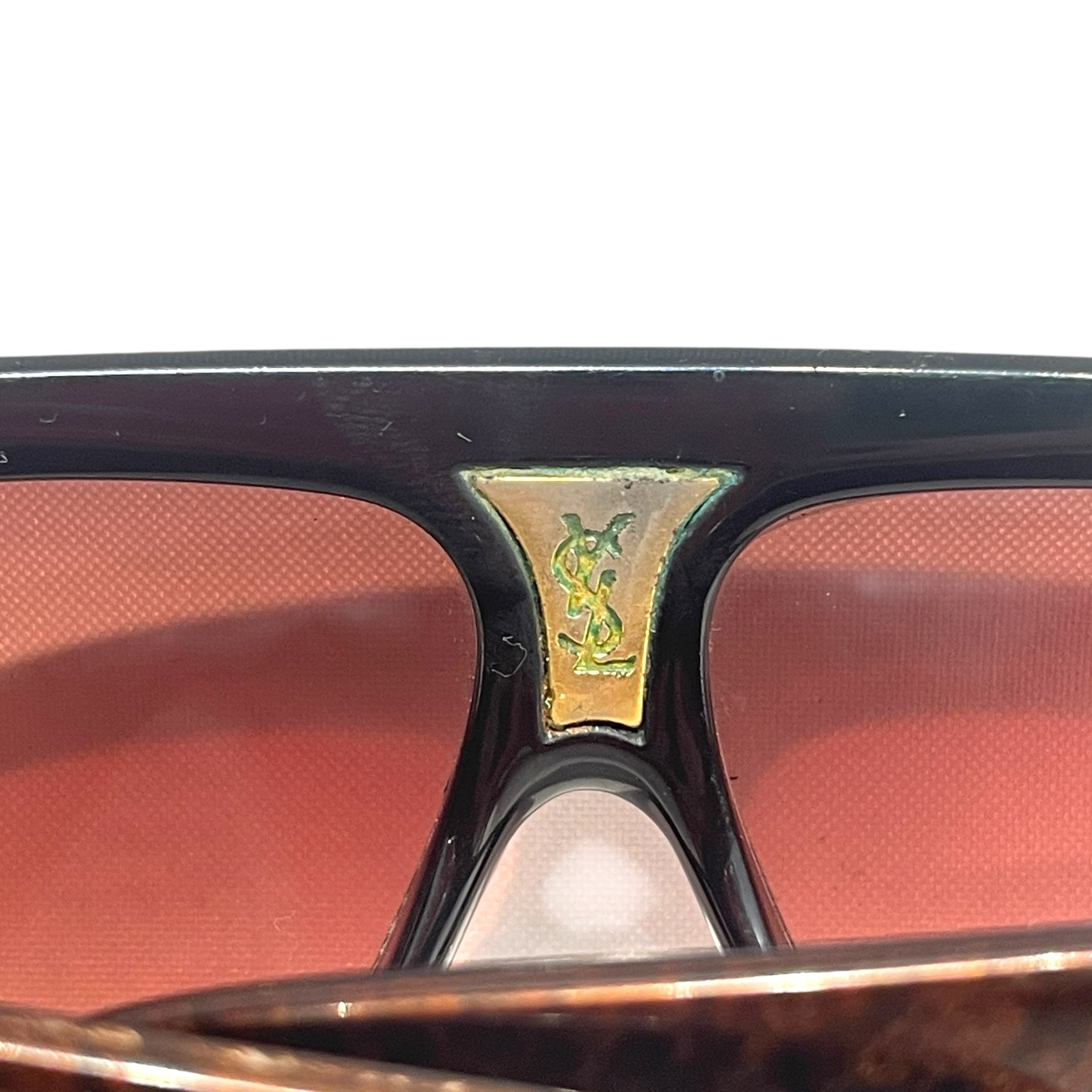 YVES SAINT LAURENT/Sunglasses/Plastic/BRW/vintage view 4