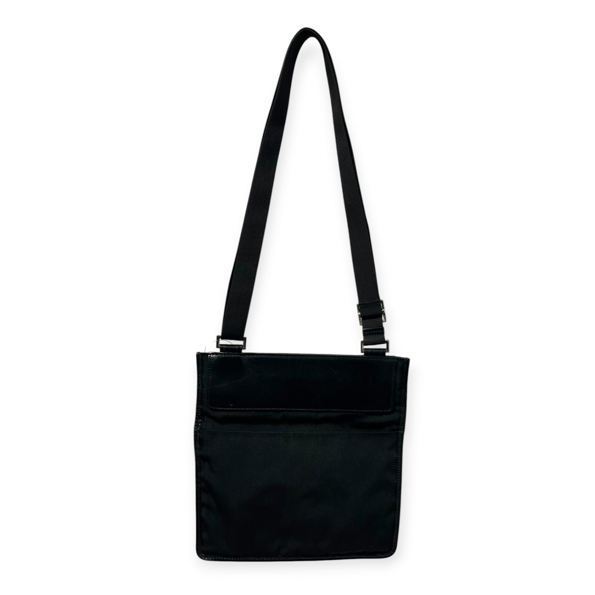 GUCCI/Bag/Cotton/BLK/adjustable strap leather top view 2