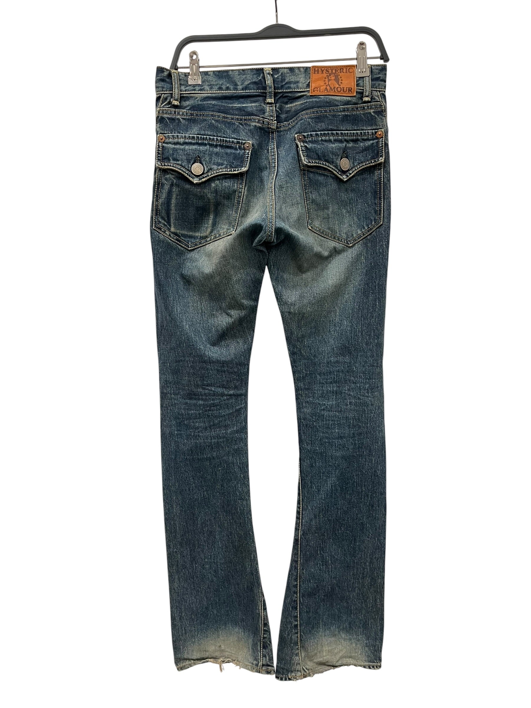 HYSTERIC GLAMOUR/Bootcut Pants/30/Cotton/BLU/Low-rise/STUDDED POCKET view 2