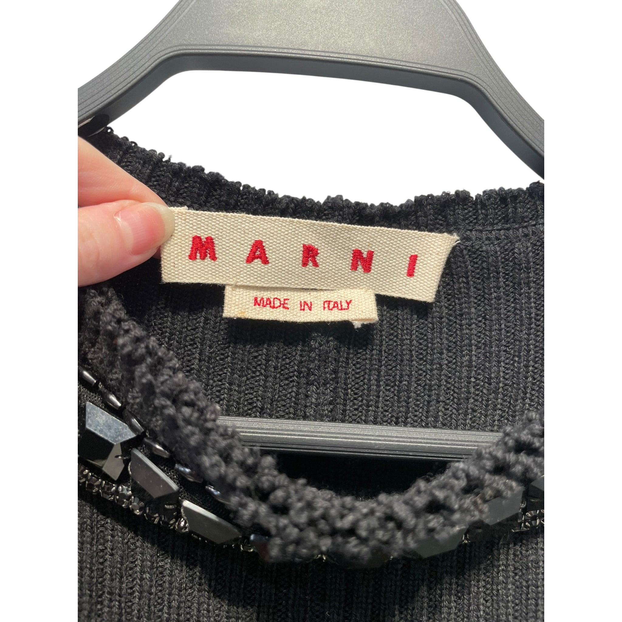 MARNI/Shirt/M/Cotton/BLK/BEDAZZLE view 3