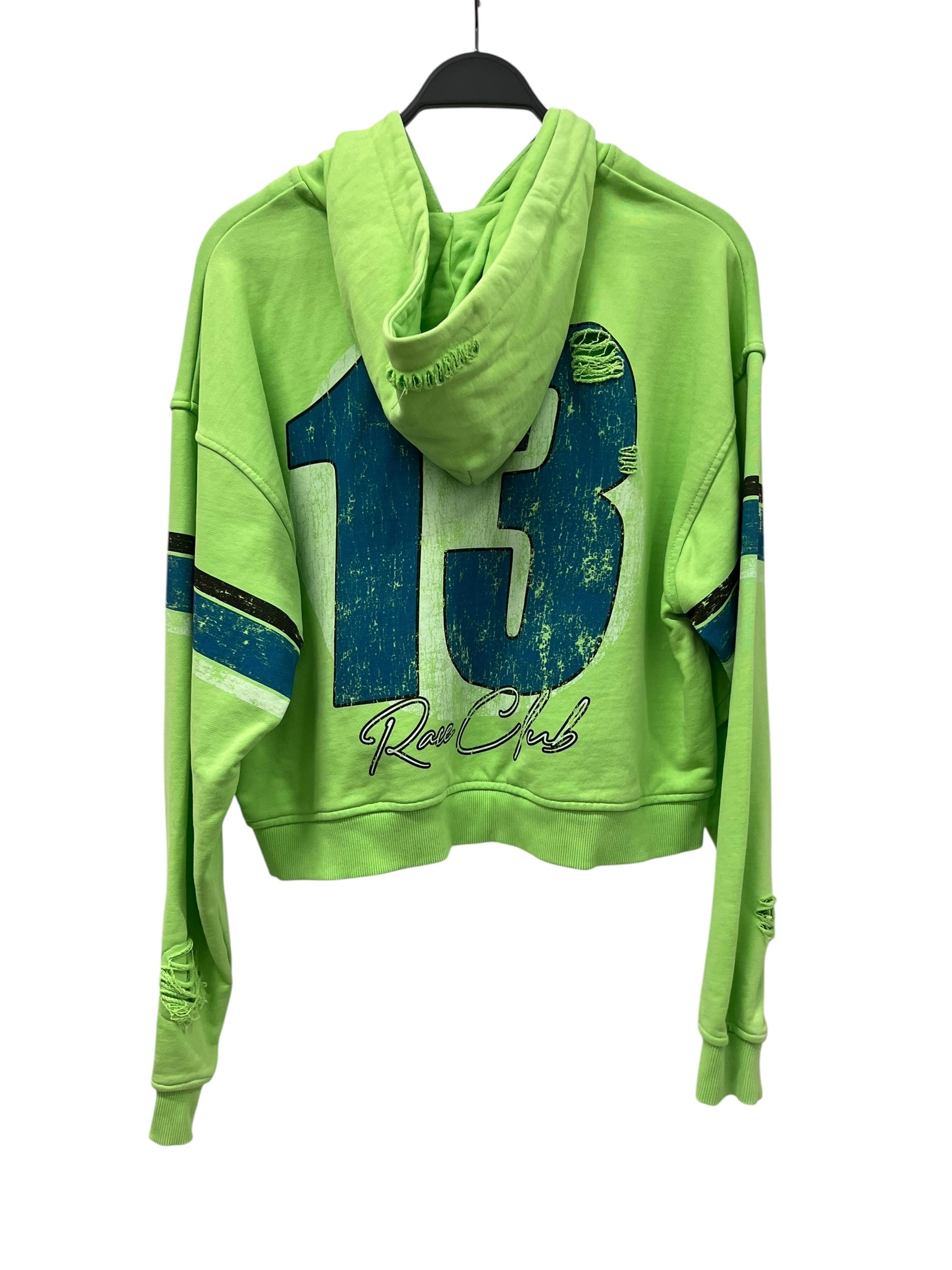 GODSPEED NEW YORK/Zip Up Hoodie/S/Graphic/Cotton/GRN/Distressed/RACER DISTRESSED HOODIE view 2