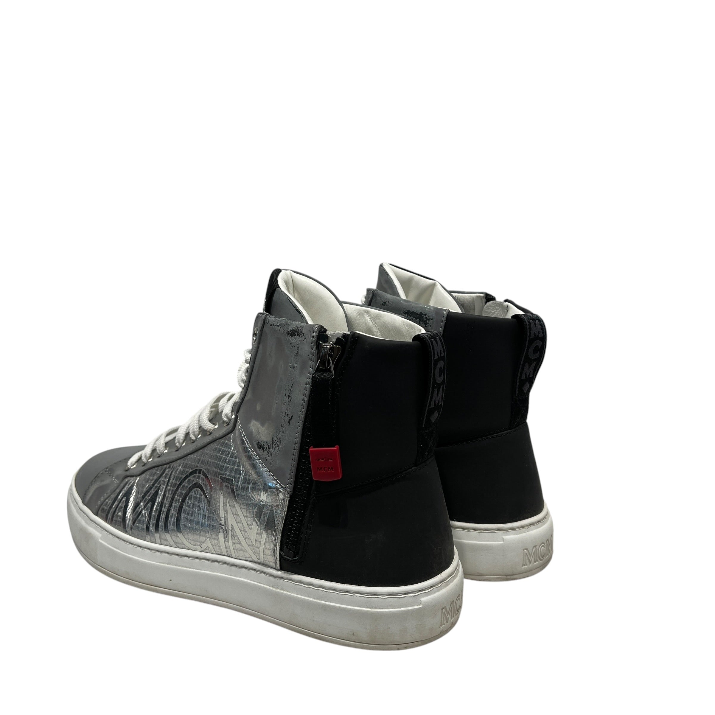 MCM/Hi-Sneakers/US 8/Graphic/SLV/Silver Leather Visetos Hi Tops view 2