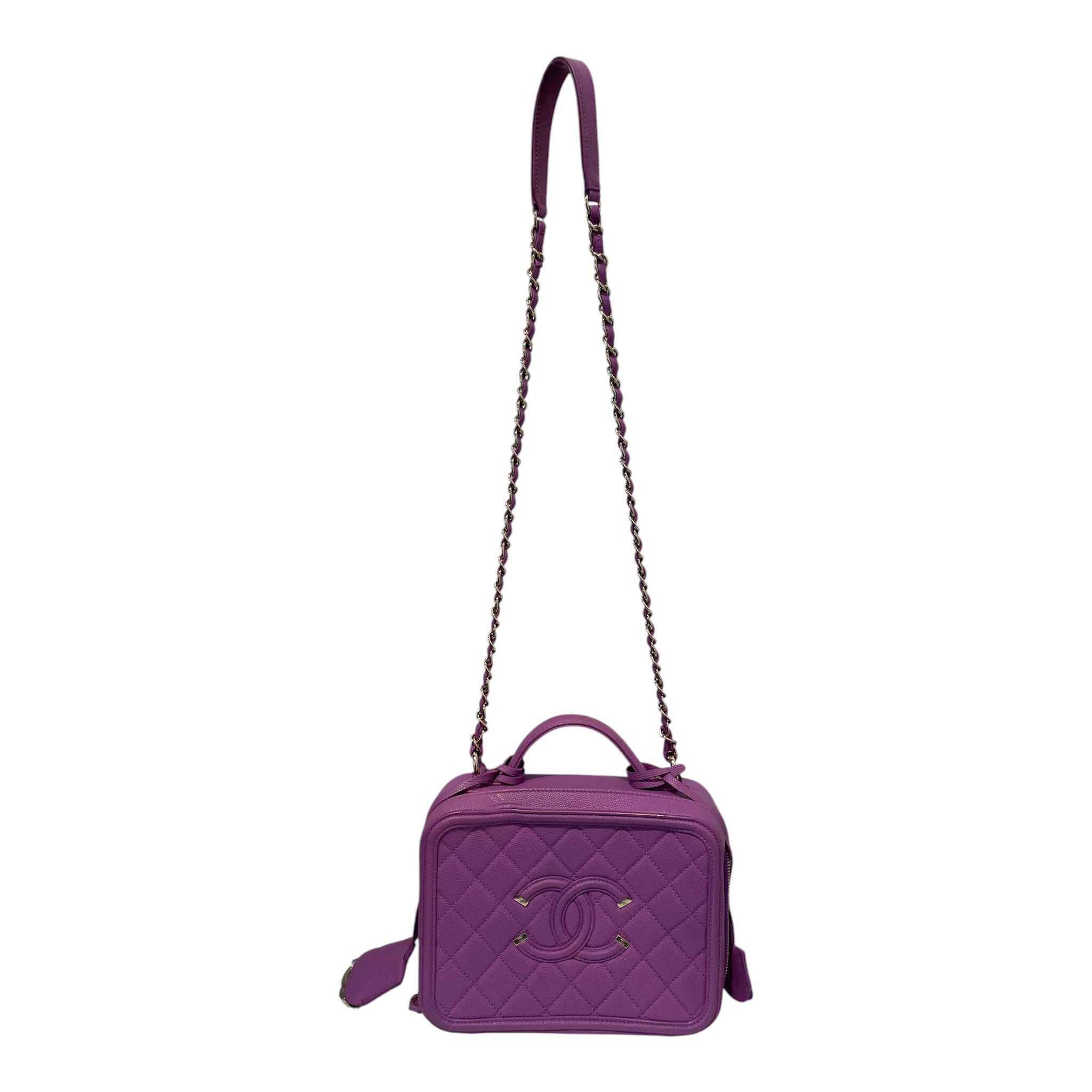 CHANEL/Cross Body Bag/Leather/PPL/VANITY QUILTED GOLD view 1
