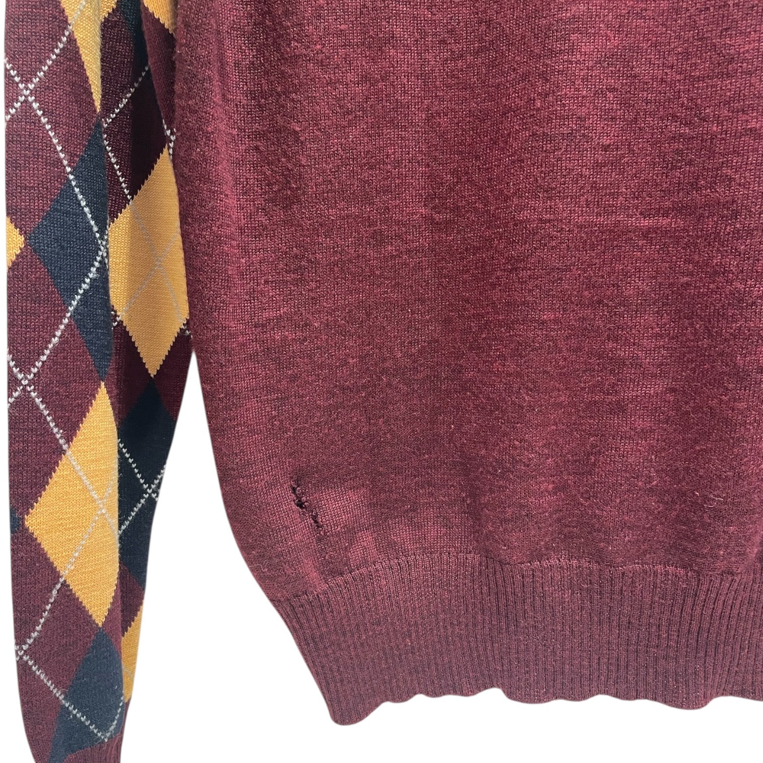 COMME des GARCONS HOMME/Cardigan/L/Wool/BRD/WOOL YELLOW/BLU DETAIL view 4