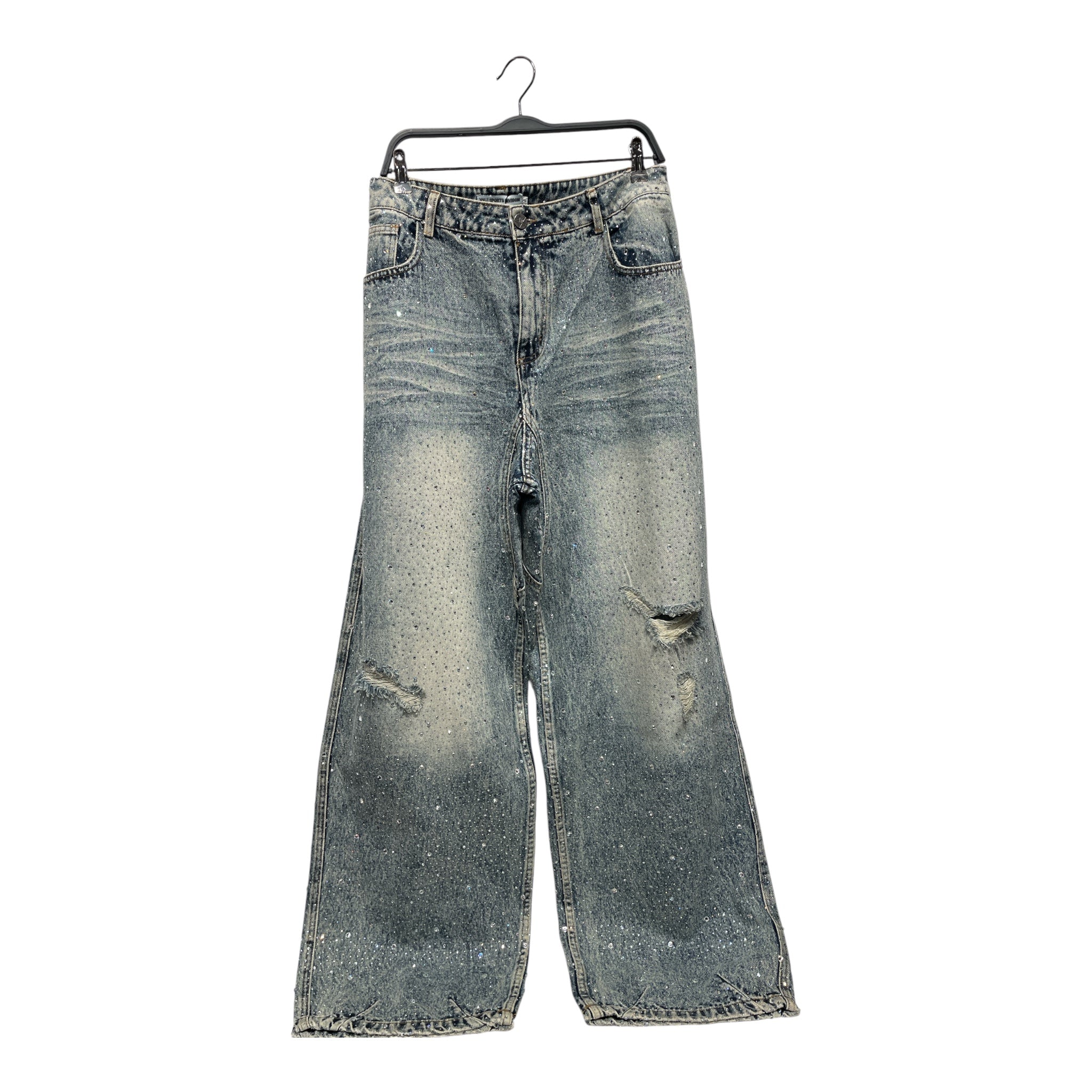 Vale/Straight Pants/34/Denim/BLU/RHINESTONE WORK view 1