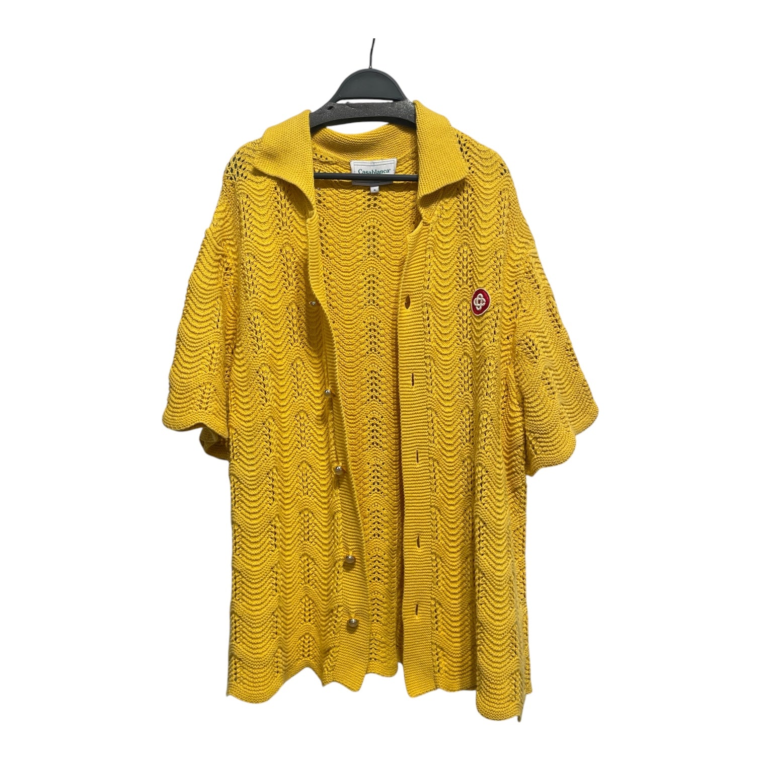 CASABLANCA/Cardigan/M/Cotton/YEL/KNIT/PEARLBUTTONS/REDPATCH view 1