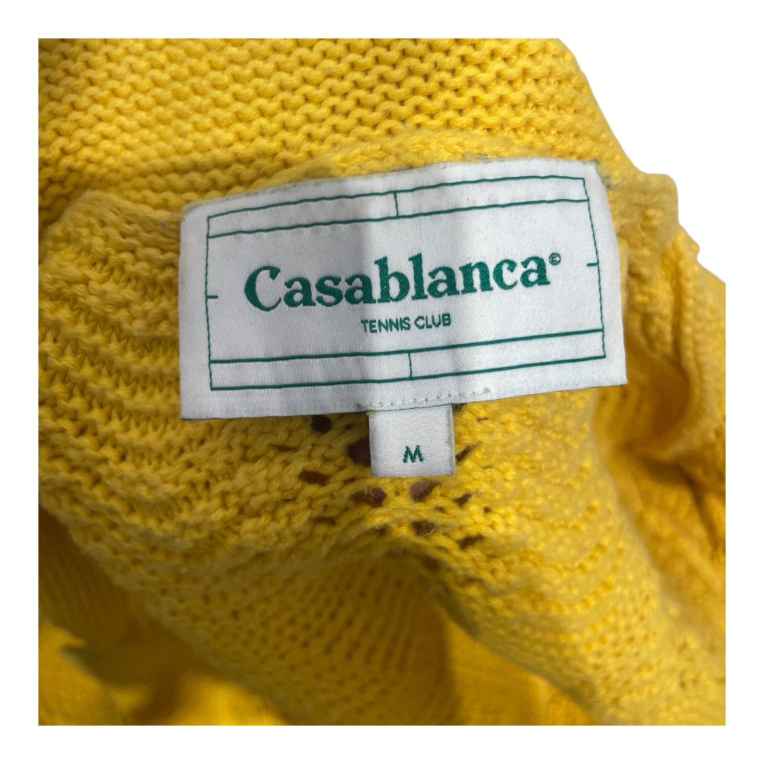 CASABLANCA/Cardigan/M/Cotton/YEL/KNIT/PEARLBUTTONS/REDPATCH view 3
